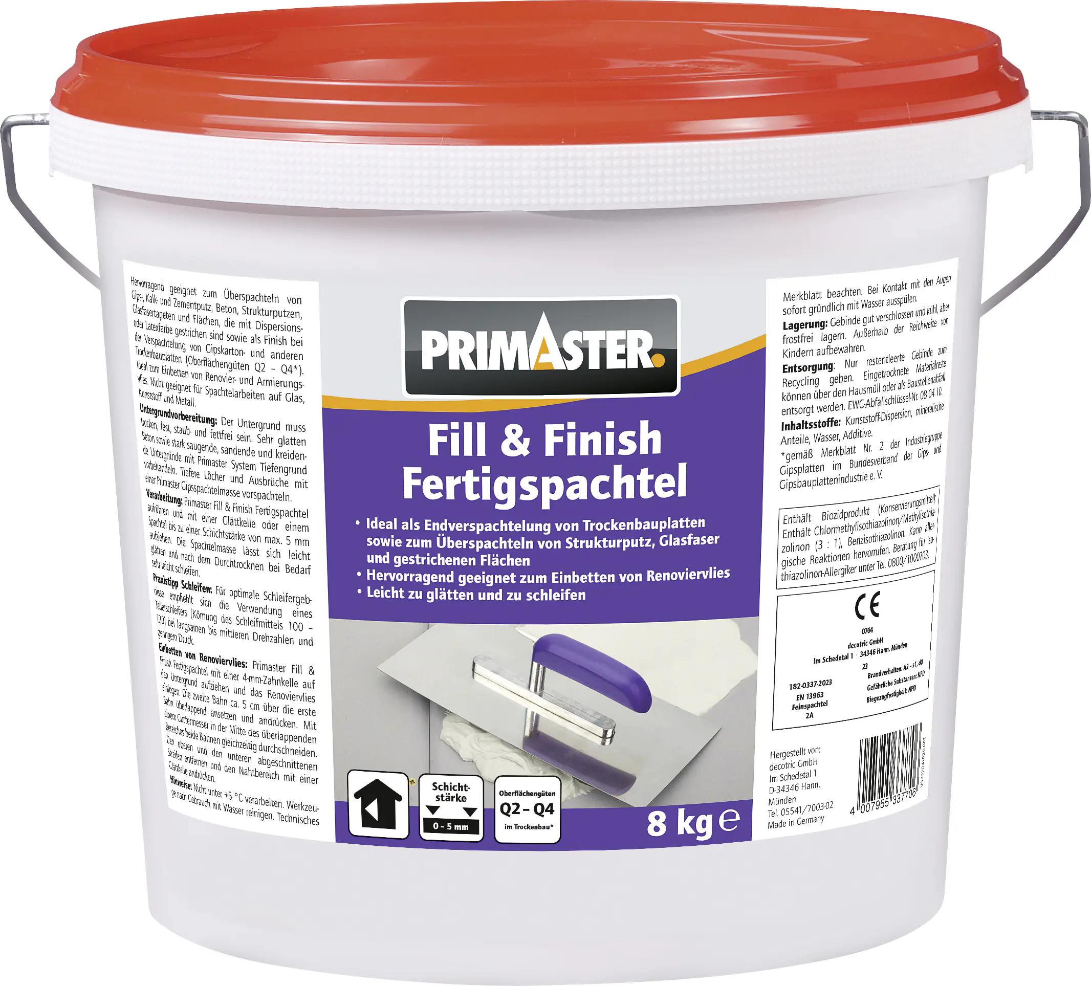 Produktbild: Primaster Fertigspachtel Fill & Finish 8 kg