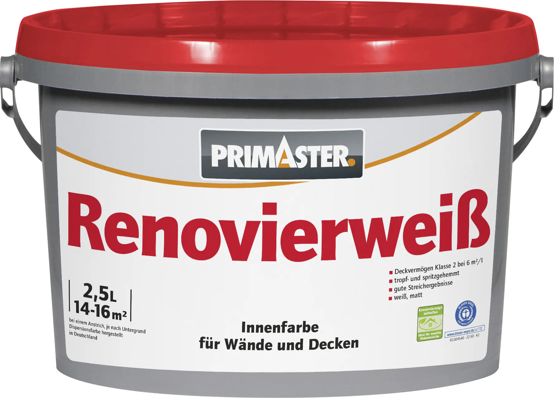 Primaster Renovierweiß konservierungsmittelfrei 2,5 L Primaster Renovierweiß konservierungsmittelfrei 2,5 L