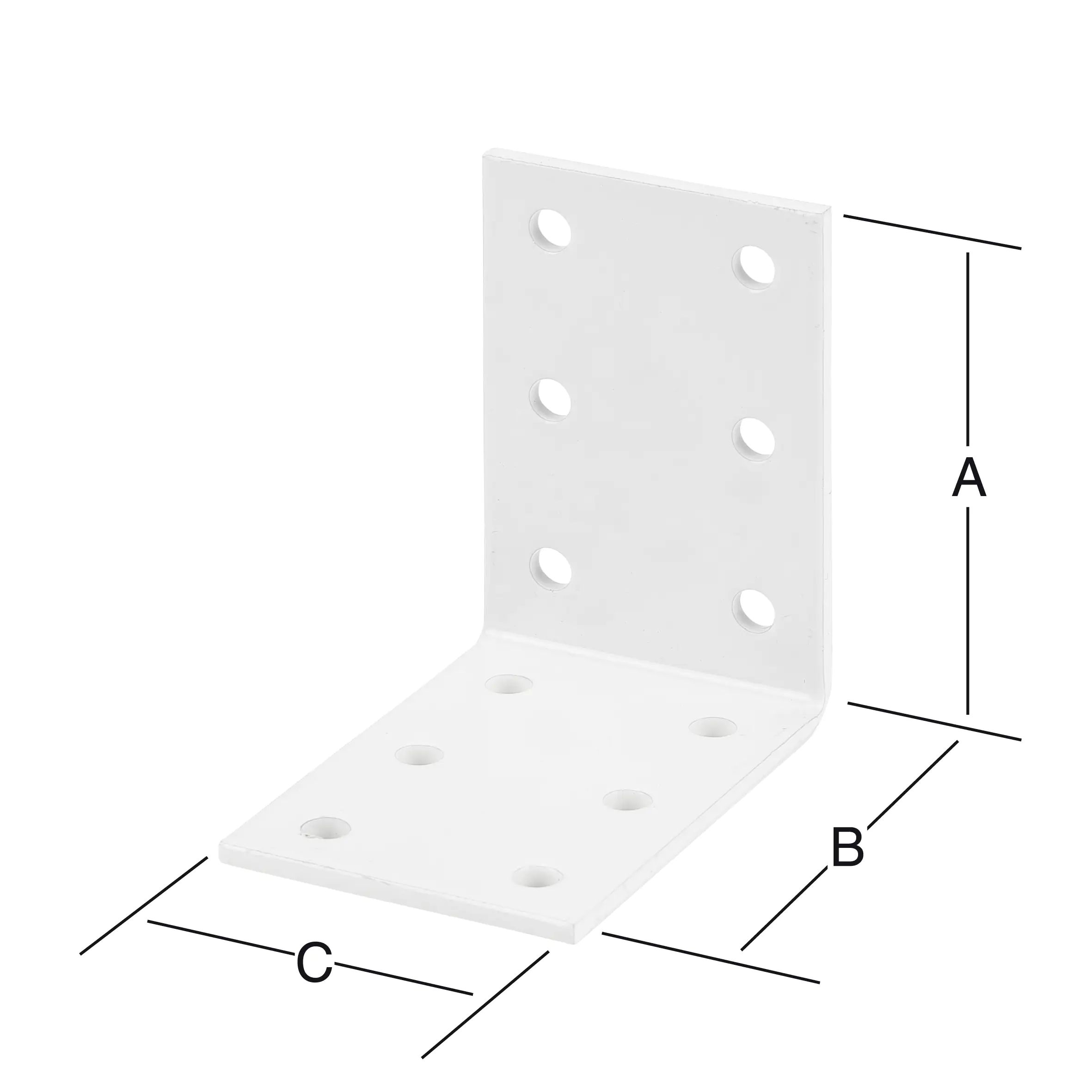 Vormann Lochplattenwinkel weiß 60 x 60 x 40 mm