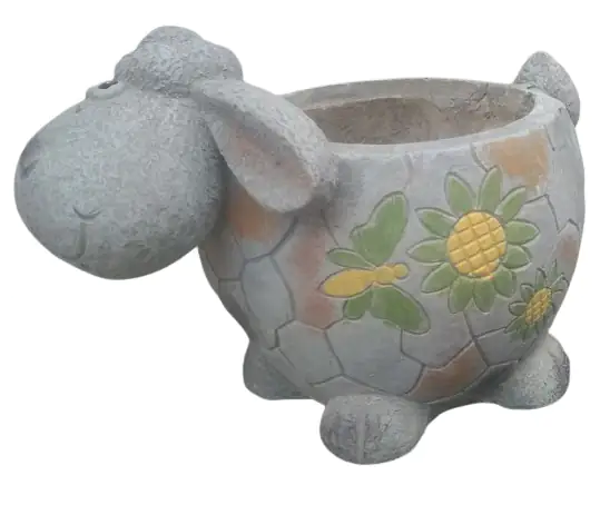 TrendLine Dekofigur Pflanztopf Schaf 33,5 x 23 cm grau gelb grün TrendLine Dekofigur Pflanztopf Schaf 33,5 x 23 cm grau gelb grün