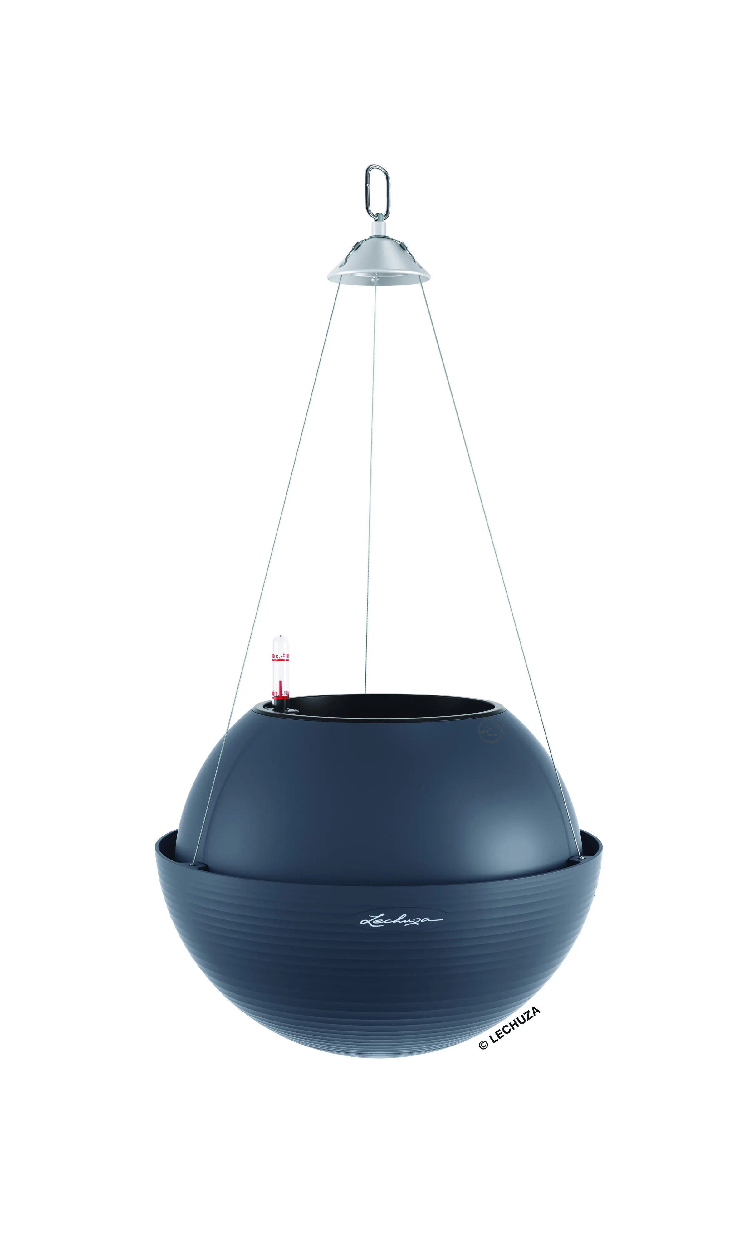 Lechuza Hängeampel Bola Color Ø 32 x 25 cm schiefergrau inkl. Bewässerungsset