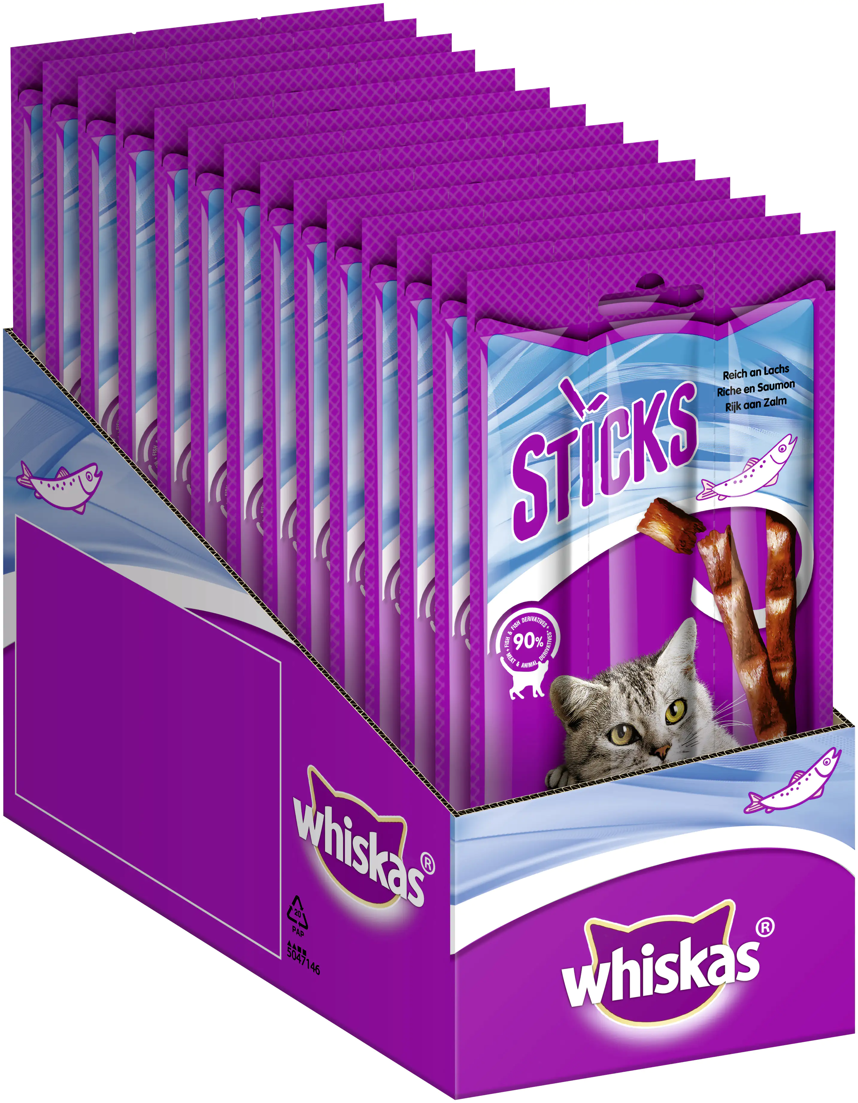 Whiskas Katzensnack Sticks Reich an Lachs 36 g / 6 Stück Whiskas Katzensnack Sticks Reich an Lachs 36 g / 6 Stück