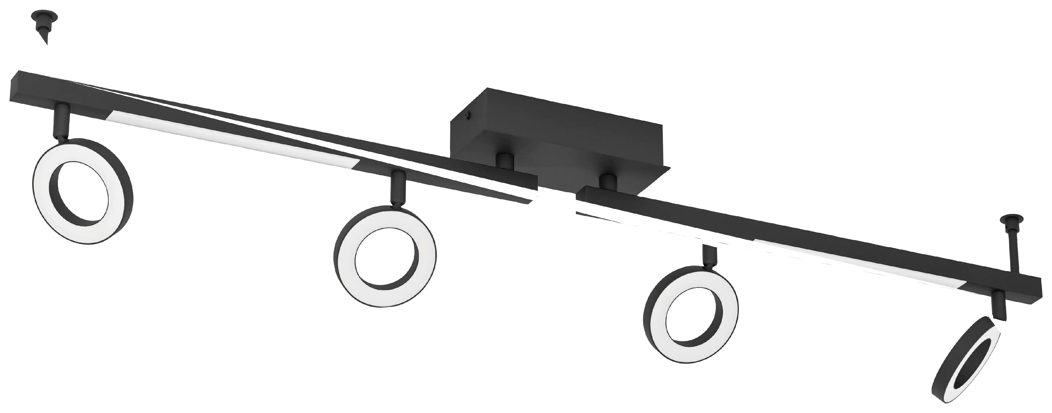 Eglo 4er LED Spot Cardillo 2 schwarz 98,5 x 8,5 cm Eglo 4er LED Spot Cardillo 2 schwarz 98,5 x 8,5 cm