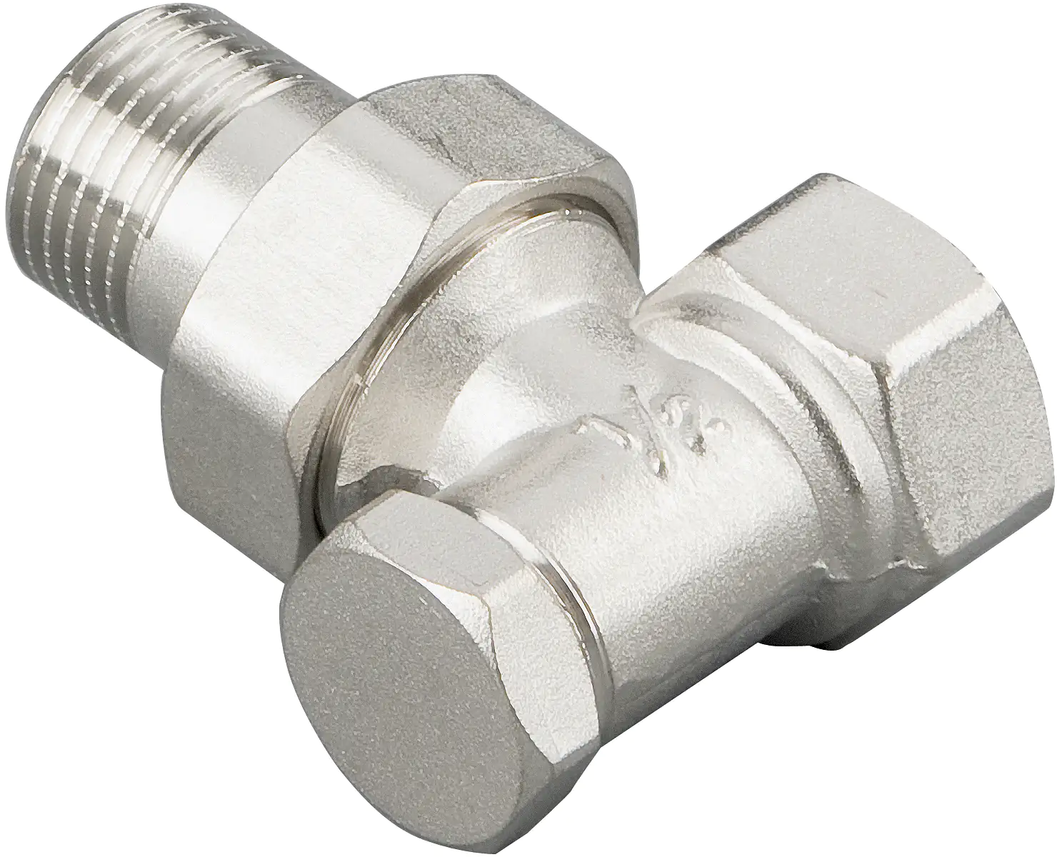 sanicomfort Heizkörperverschraubung 3/8'', Eckform, vernickelt