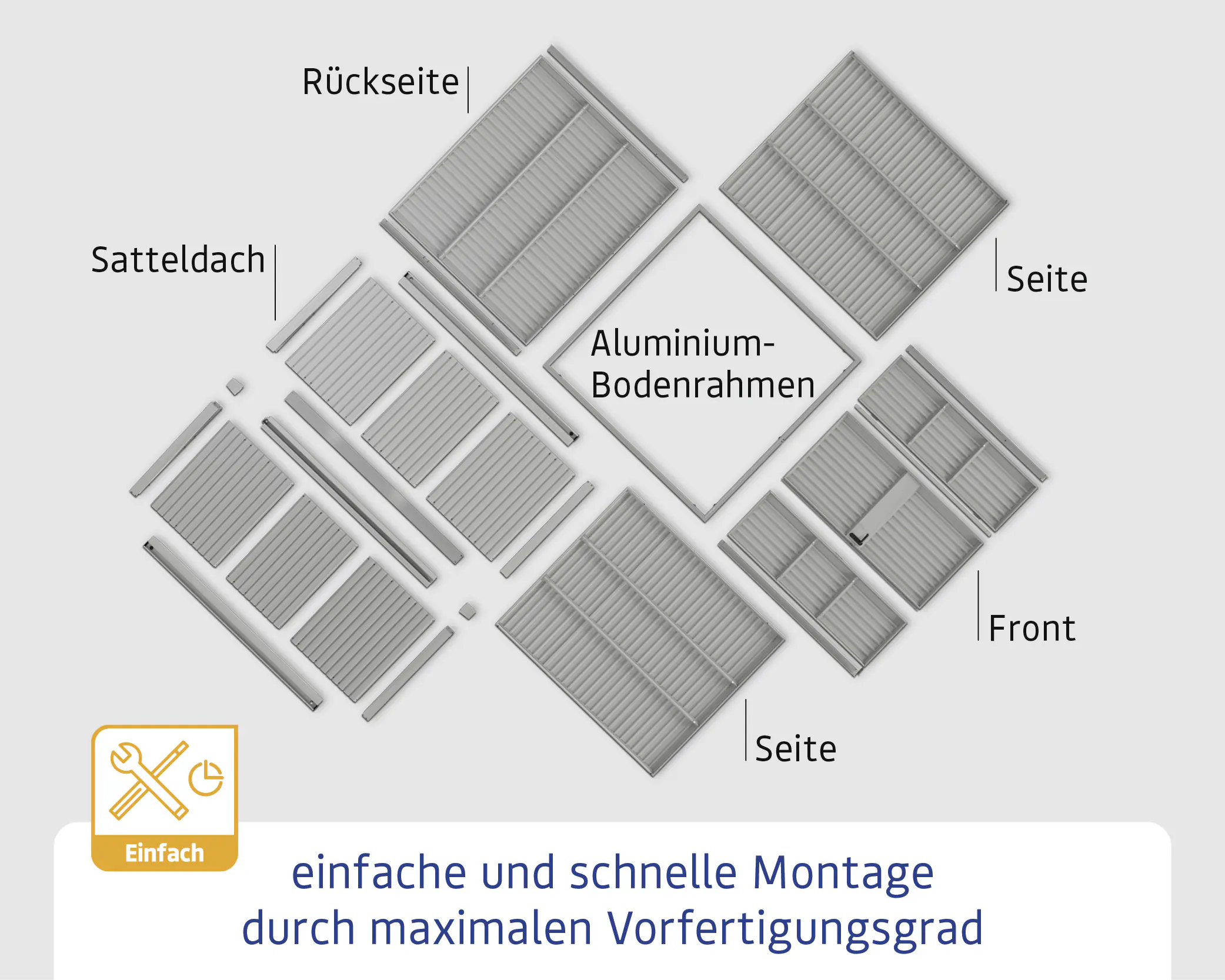 EcoStar Gerätehaus Trend-P Typ 3 312,7 x 283,4 x 232,3 cm taubenblau