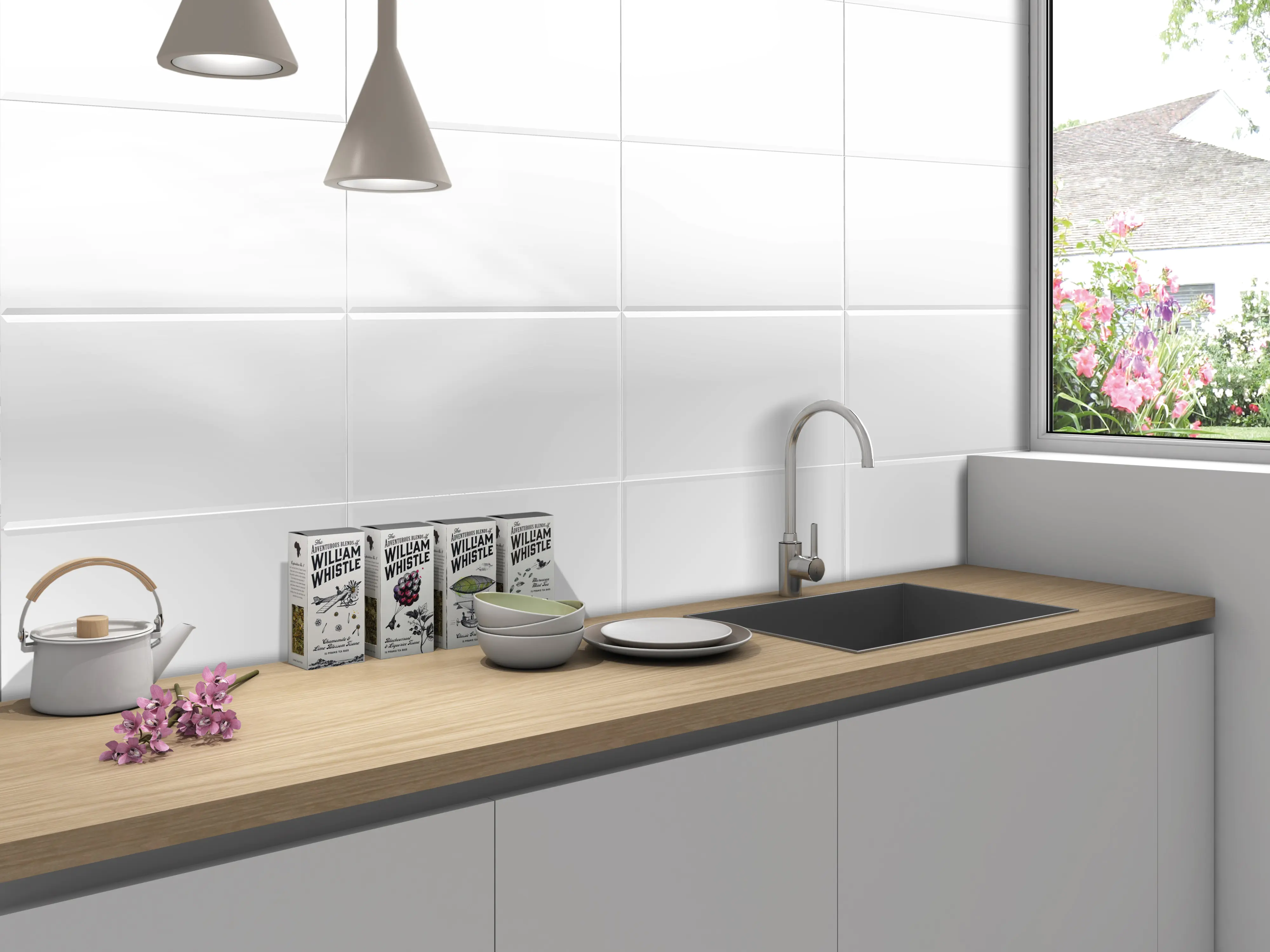 Wandfliese Metro 30 x 60 cm weß glanz