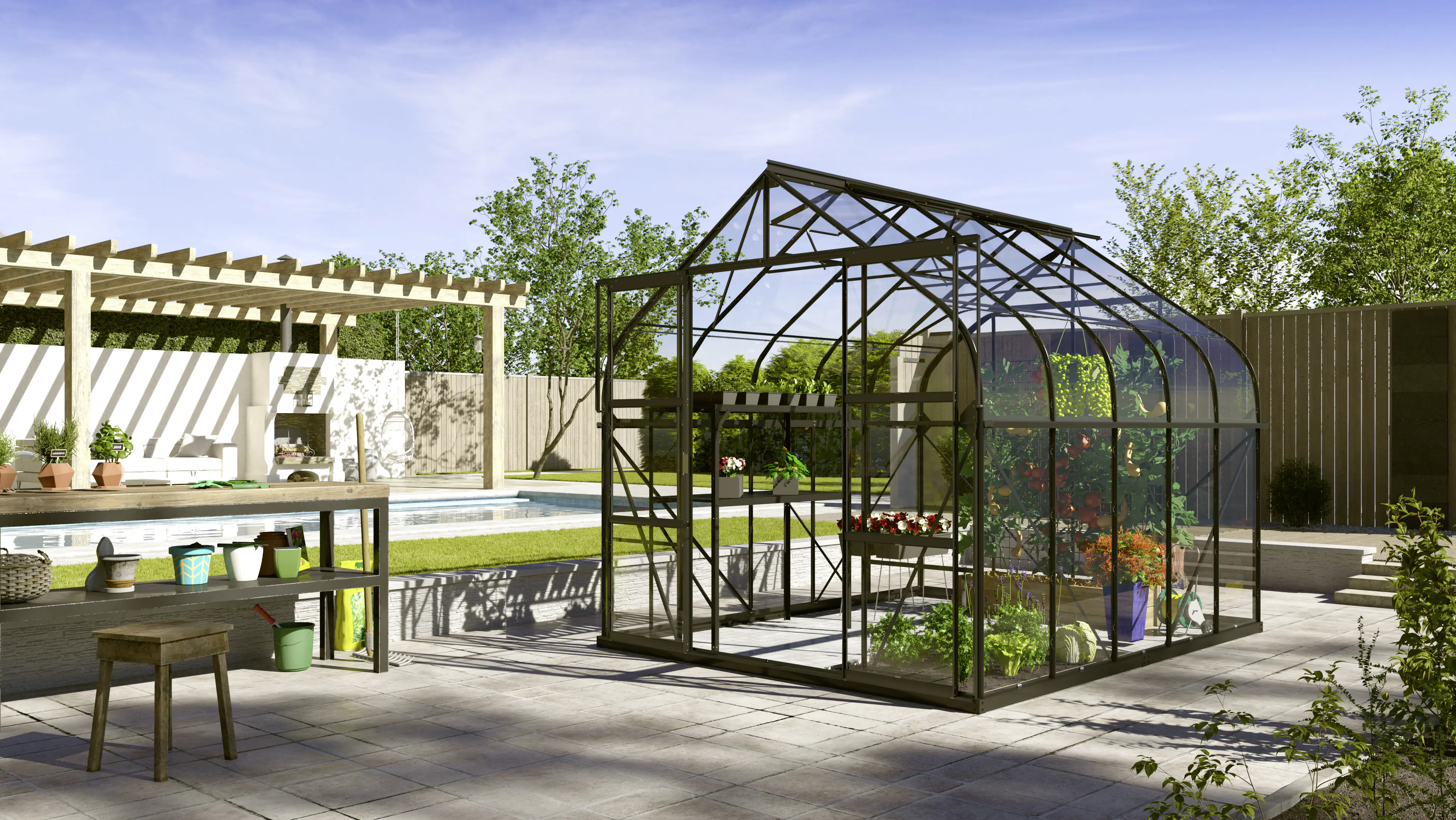 Vitavia Gewächshaus Dione 8300 264 x 321 cm 3 mm Sicherheitsglas Vitavia Gewächshaus Dione 8300 264 x 321 cm 3 mm Sicherheitsglas