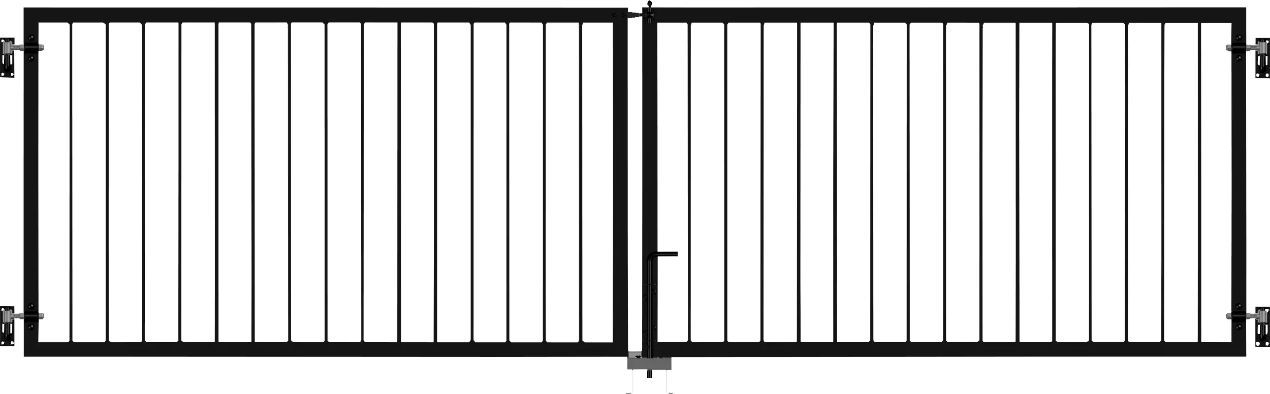 Plus Doppeltor Basic Stahl 300 × 85 cm schwarz