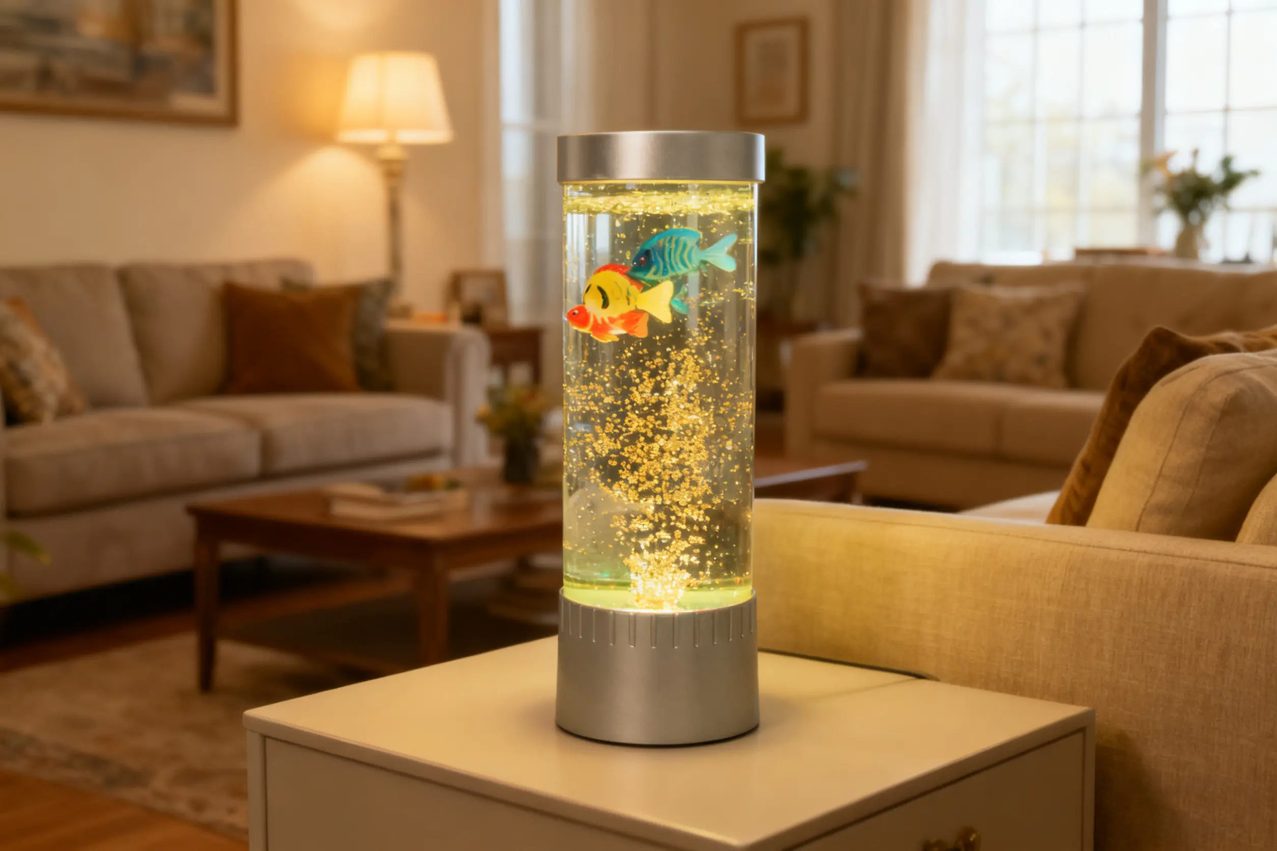 LED-Wassersäule Aquafee Ø 10,5 x 32 cm silber