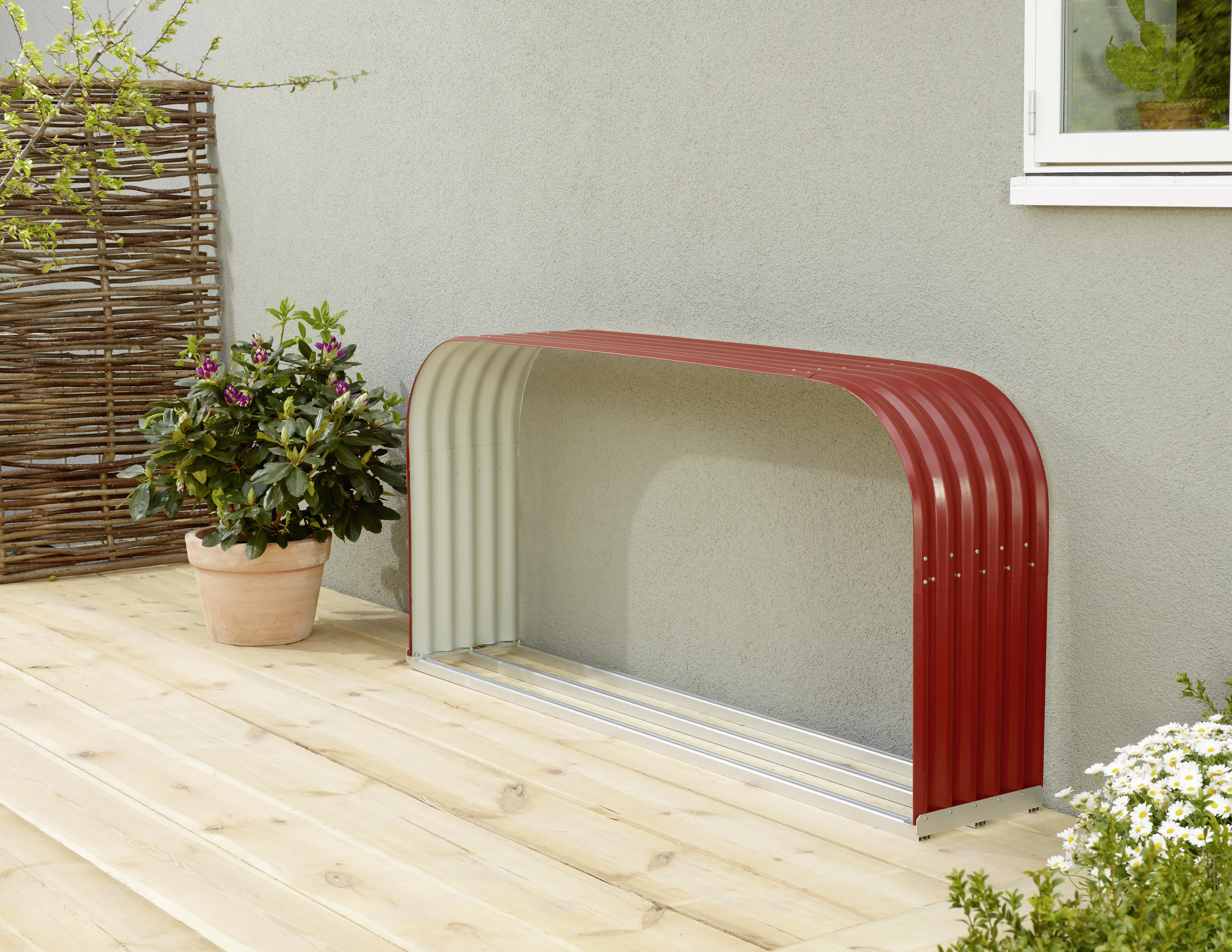 4005717204334_1769366 Vitavia Kaminholzregal Lignum 210 x 40 x 100 cm rubin Querformat