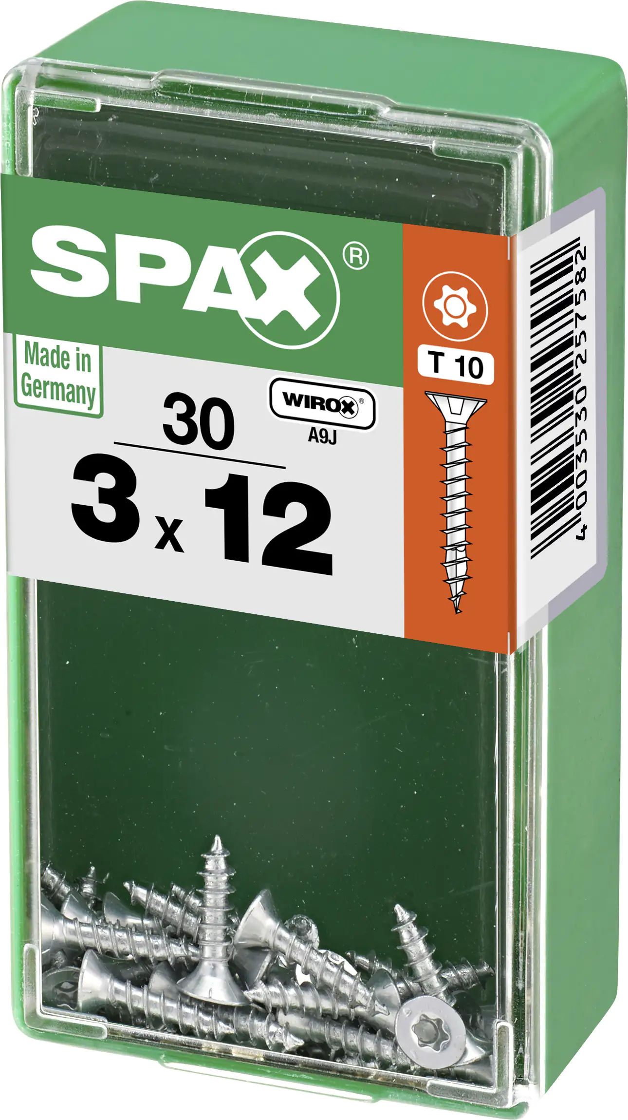 Spax Universalschrauben 3.0 x 12 mm TX 10 Senkkopf - 30 Stk.