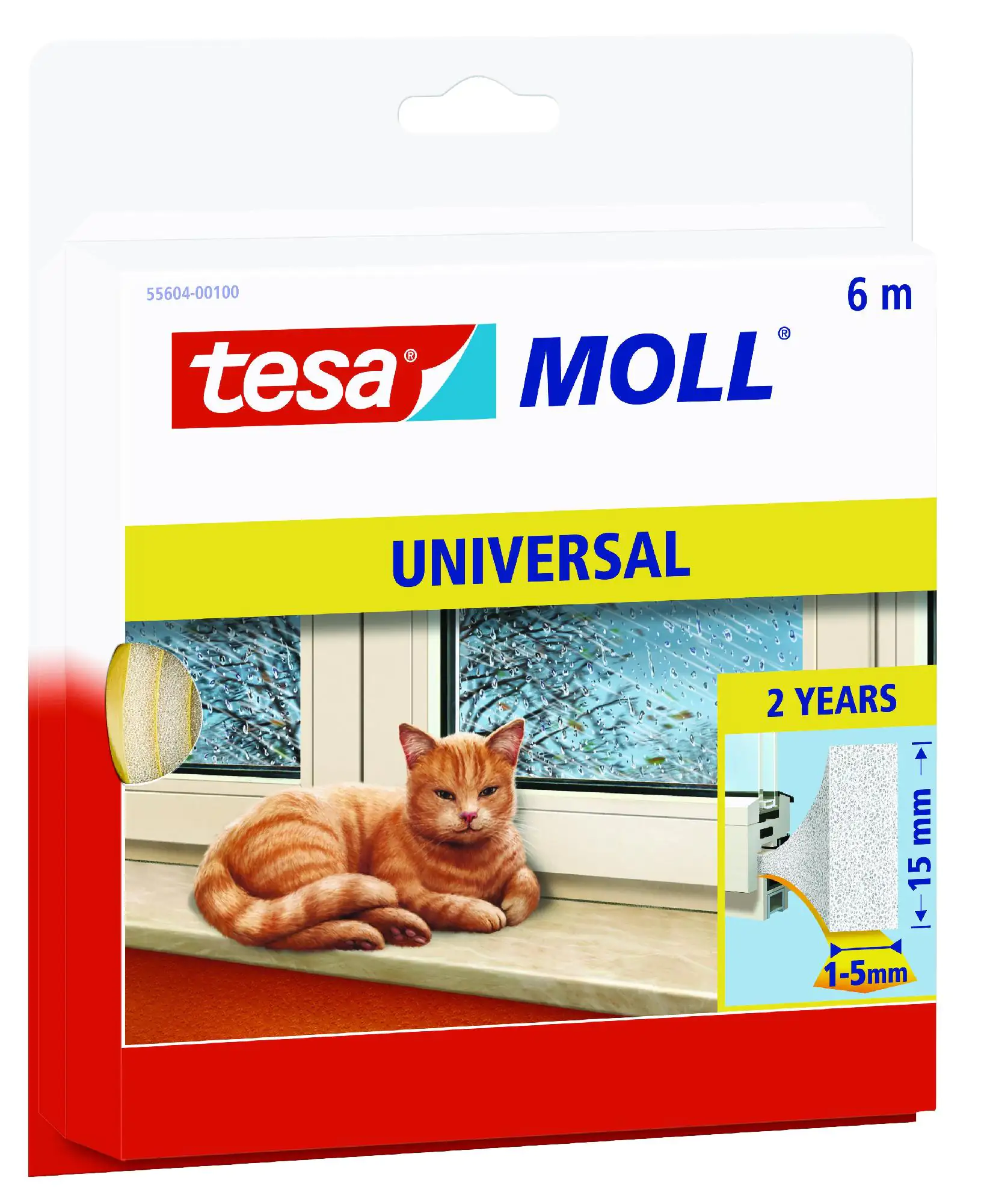 tesa Moll Schaumstoff-Dichtung Universal 6 m, weiß tesa Moll Schaumstoff-Dichtung Universal 6 m, weiß