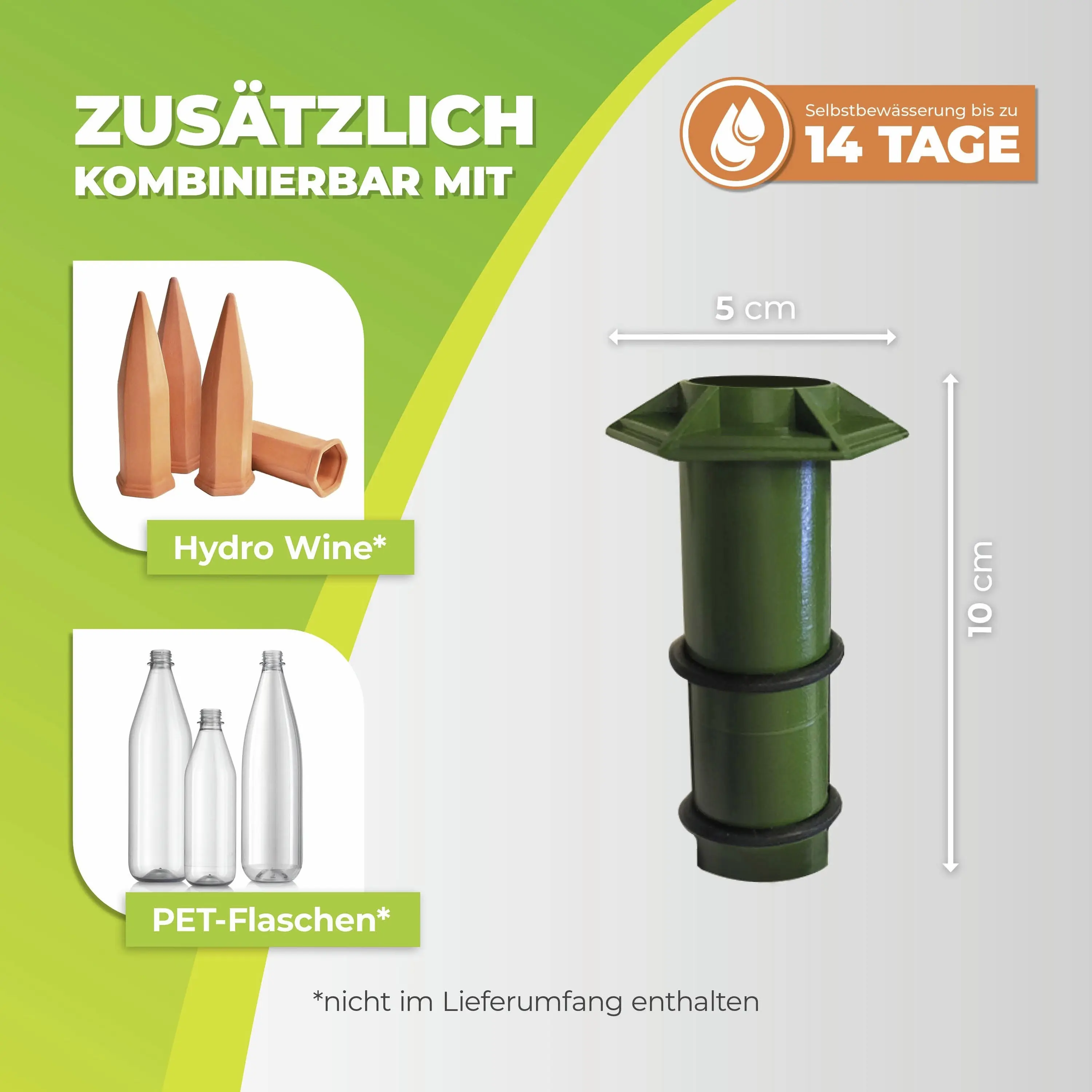 BioGreen Flaschenadapter für Bewässerungskegel Hydro Wine 4 Stück