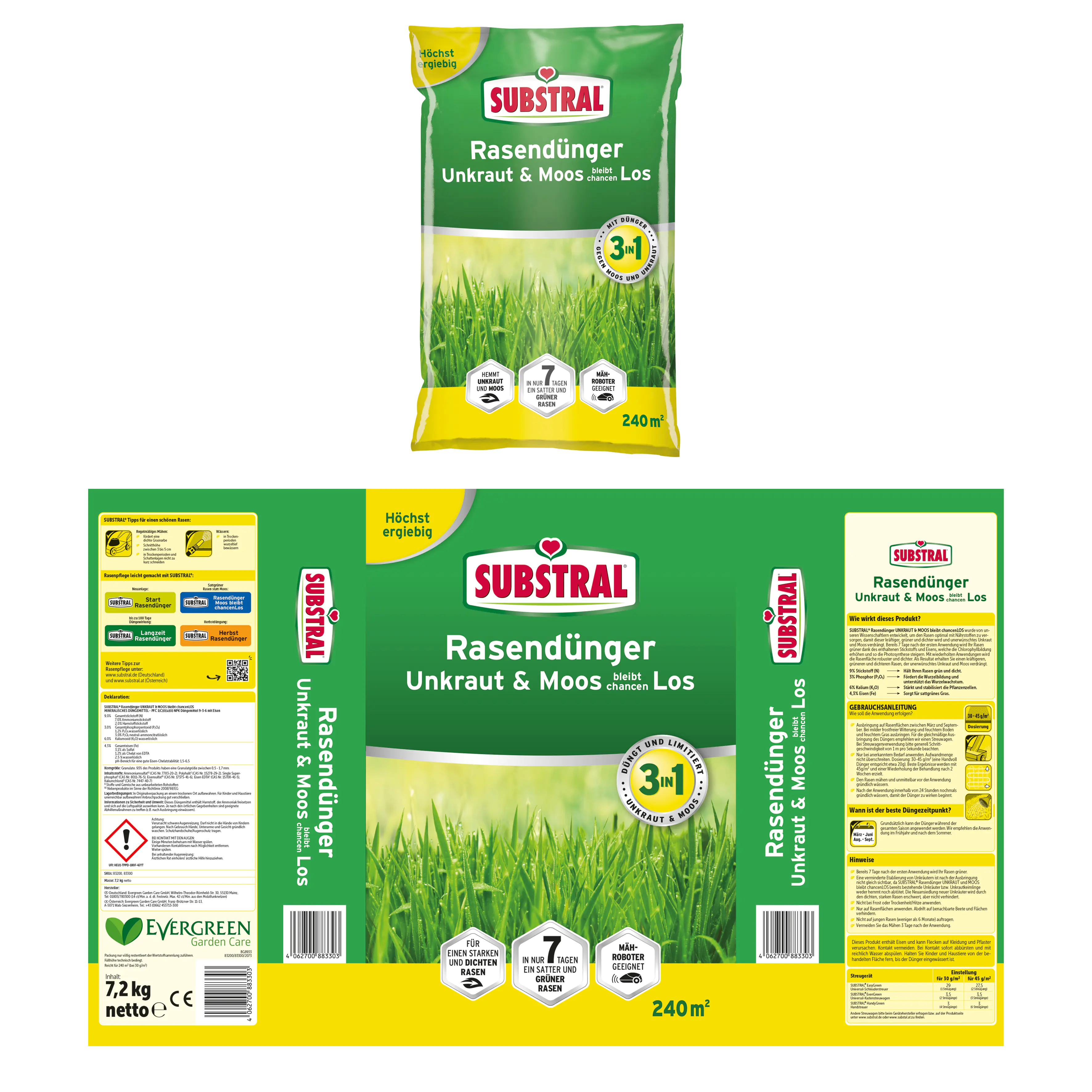 Substral Rasendünger Moos bleibt chancenLos 7,2 kg
