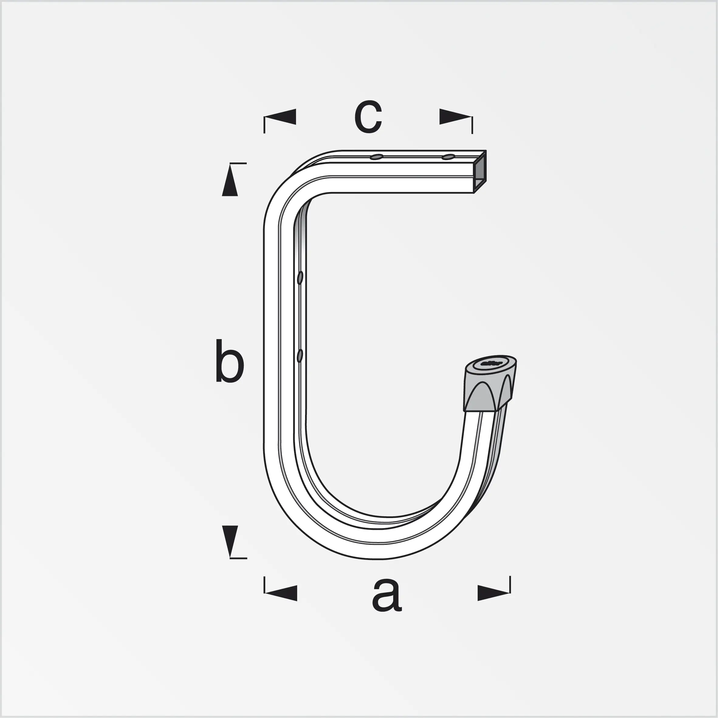 coaxis®-Wand- und Deckenhaken 110 x 165 x 90 mm Kappe schwarz