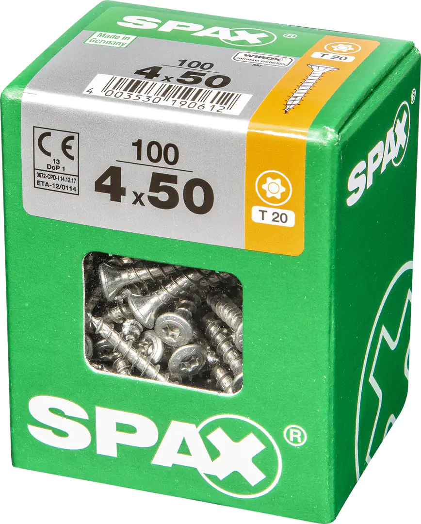 Spax Universalschrauben 4.0 x 50 mm TX 20 Linsenkopf - 100 Stk.