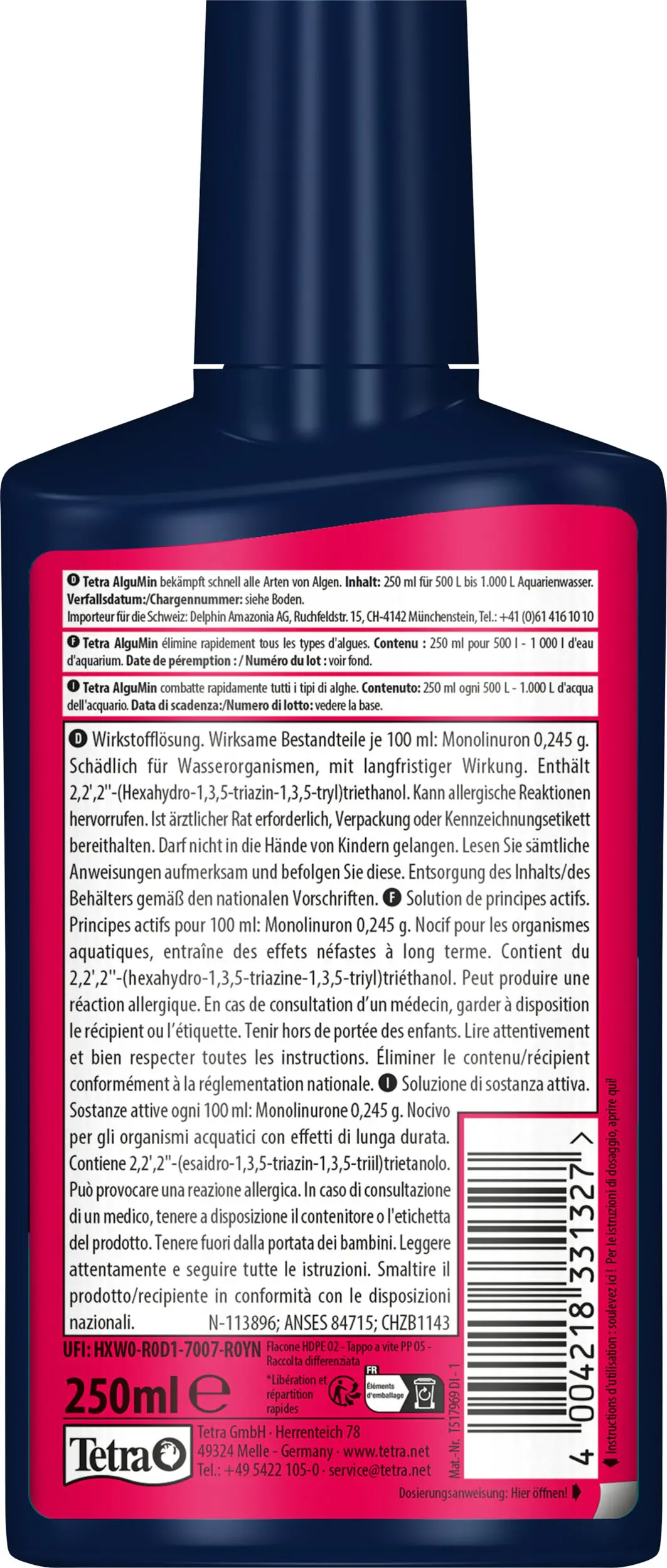 Tetra Aquariumpflege AlguMin 250 ml