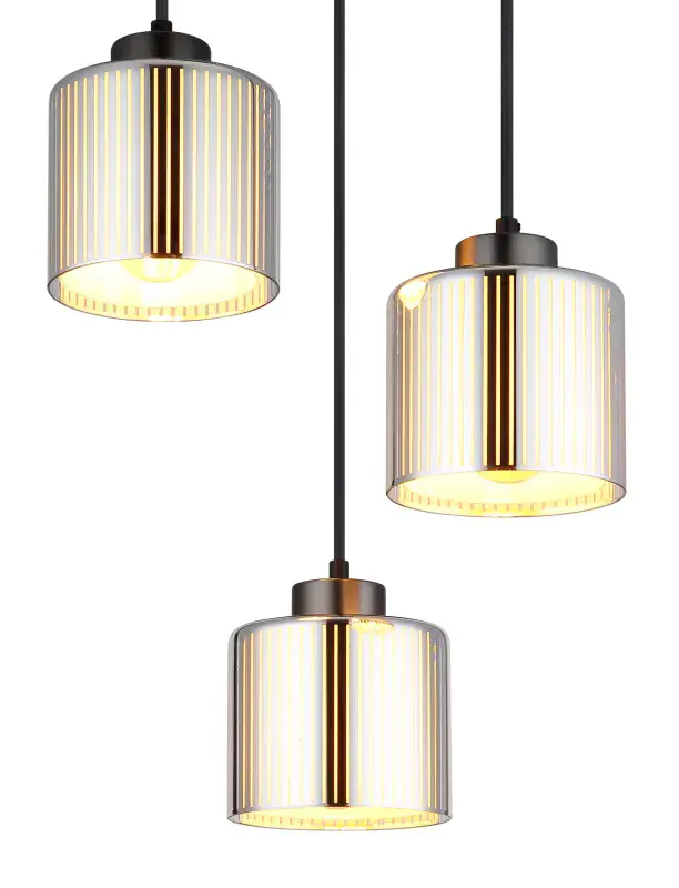 Globo Hängeleuchte Felicia Ø 33 x 120 cm schwarz-chrom matt