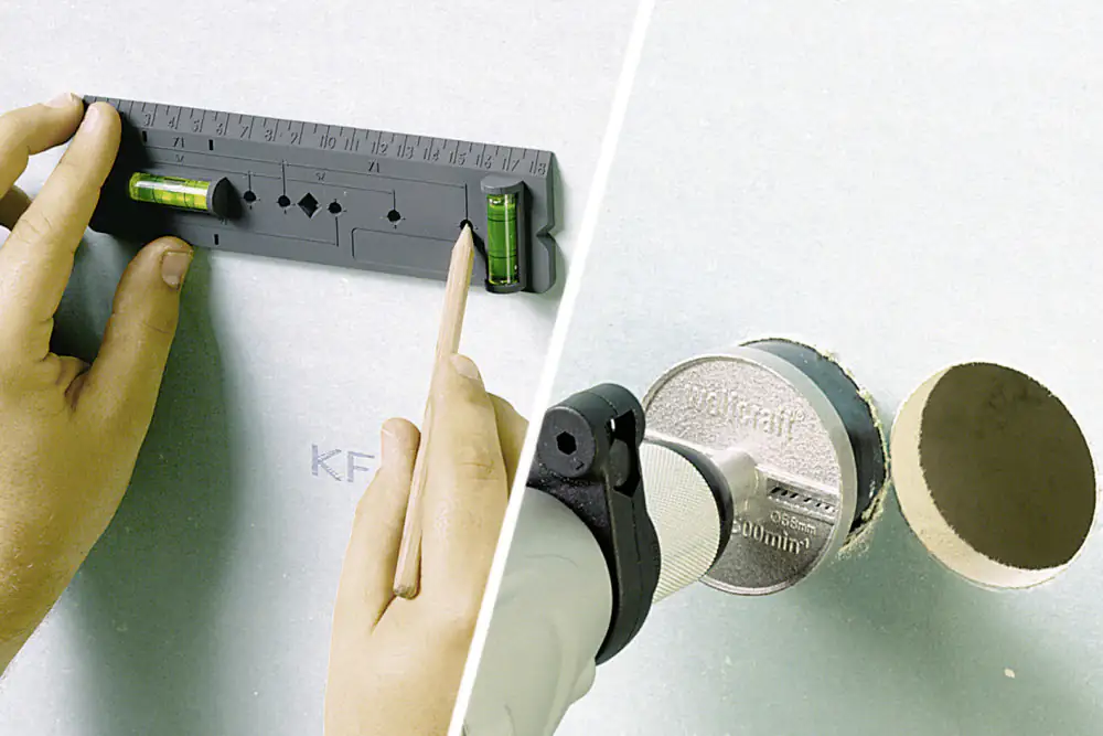 Wolfcraft Schablone Hohlwanddosen Dosen