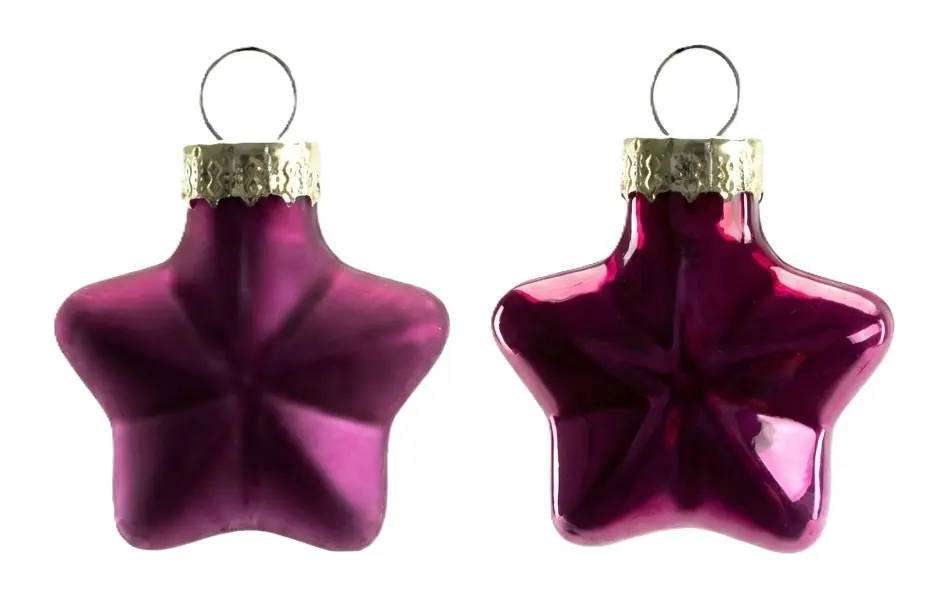 TrendLine Weihnachtskugeln Glas-Sterne 4 cm magnolienrosa 12 Stück