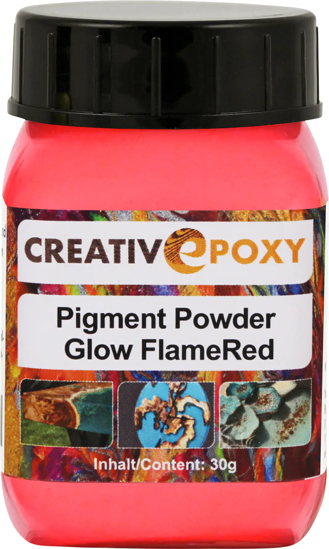 Pigment Pulver Glow Red 30 g Blacklight, Neon, tagleuchtend