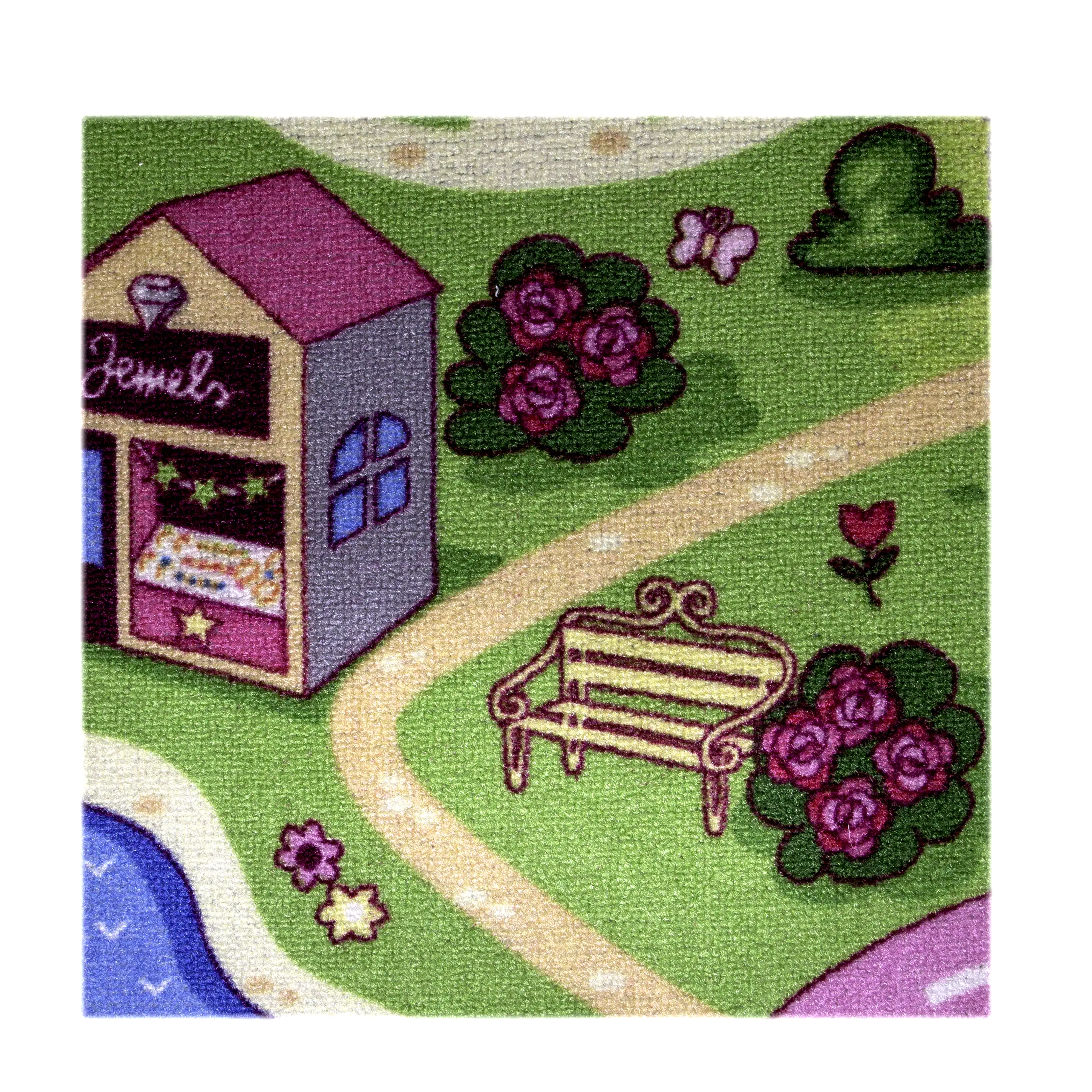 Andiamo Kinderteppich Straßenteppich Sweet Town nach Maß pink 4 m breit