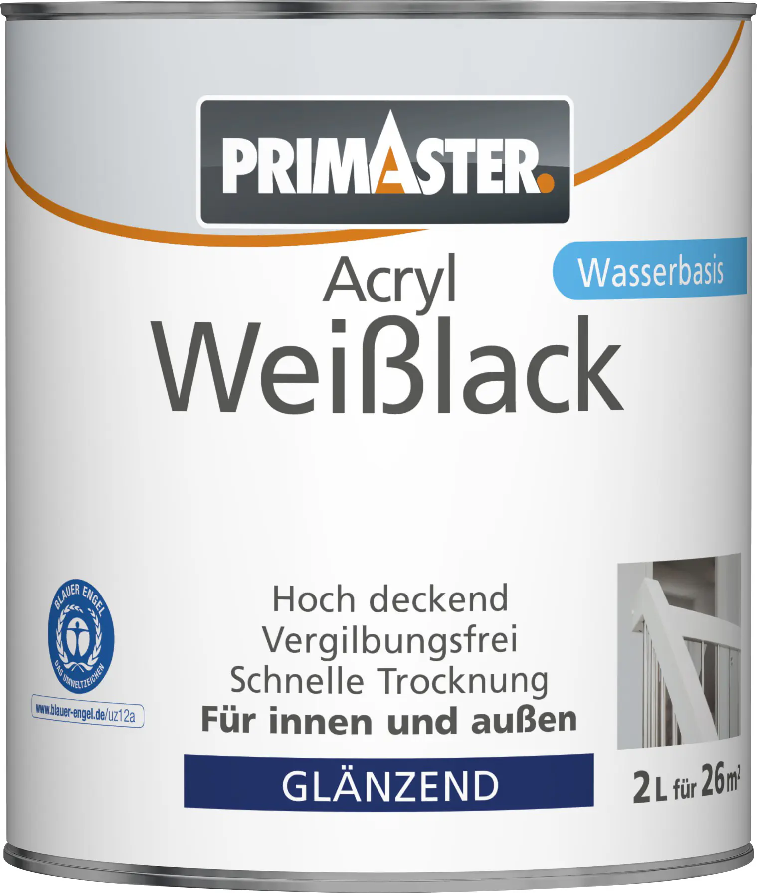 Primaster Acryl Weißlack 2 L glänzend