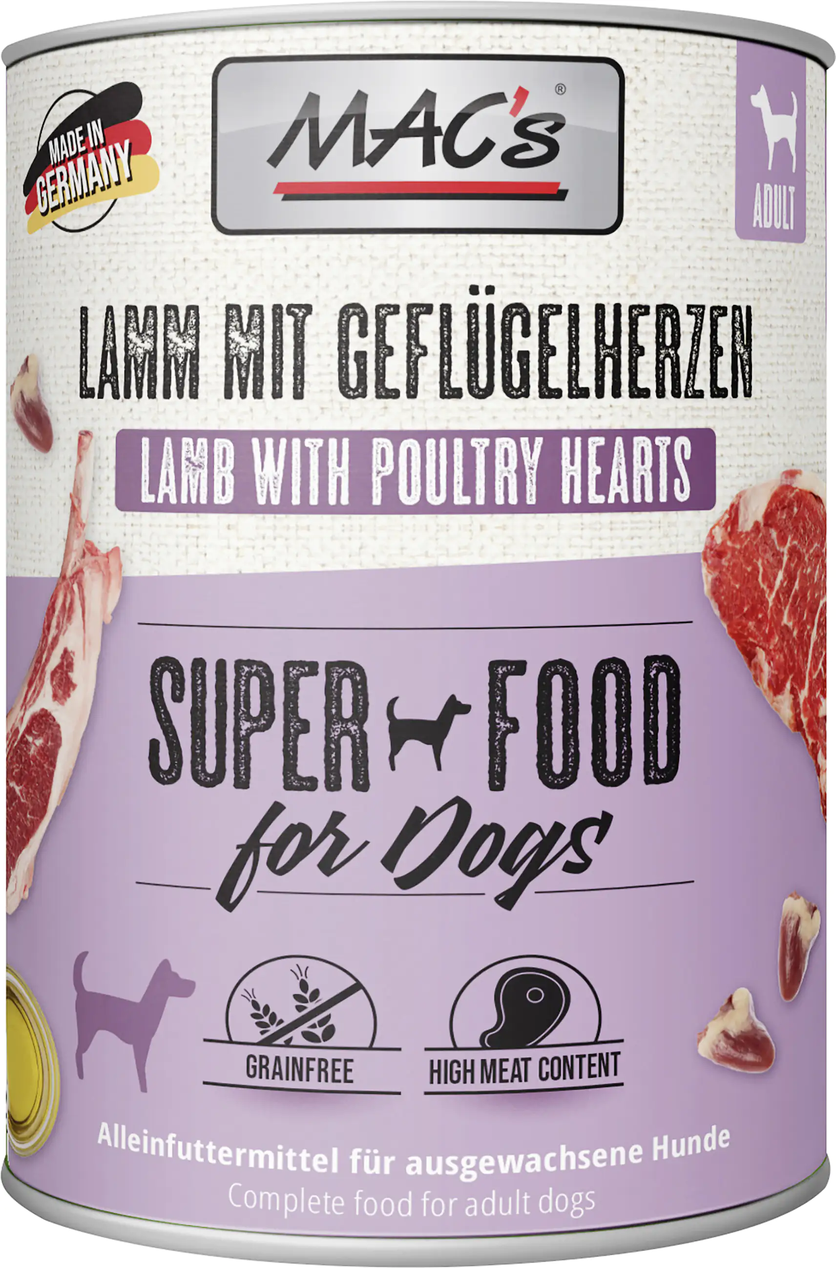 Macs Dog Lamm & Geflügelherzen 800 g Macs Dog Lamm & Geflügelherzen 800 g
