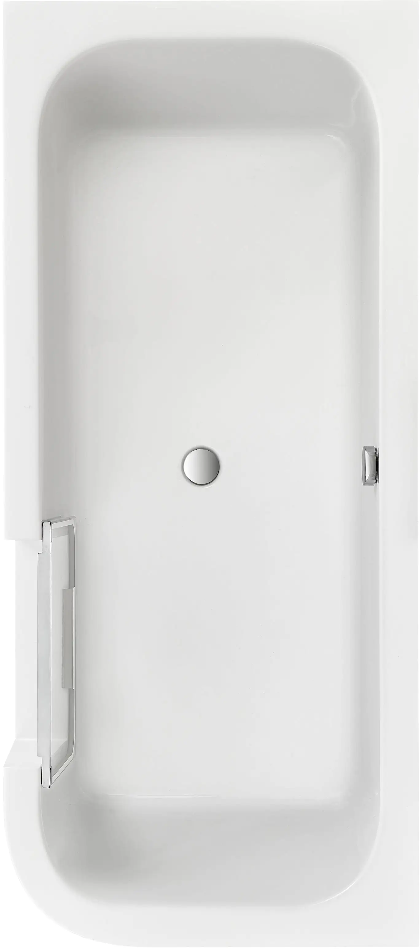 Ottofond Badewanne barrierefrei 180 x 80 cm mit Wassereinlauf rechts weiß