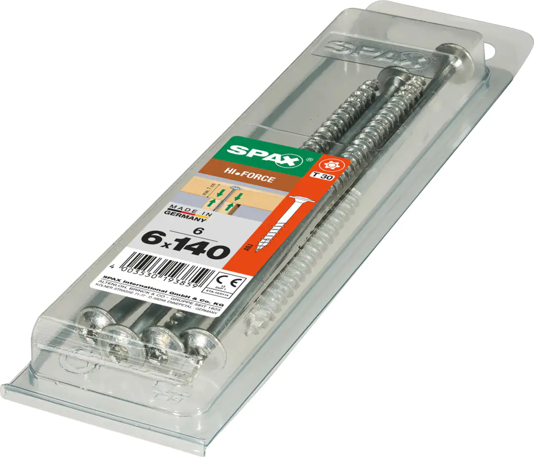 Spax Holzbauschrauben 6.0 x 140 mm TX 30 Zylinderkopf - 6 Stk.