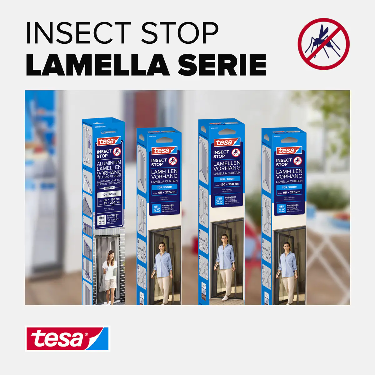 tesa Lamellentür Premium Teleskop 95 x 220 cm anthrazit