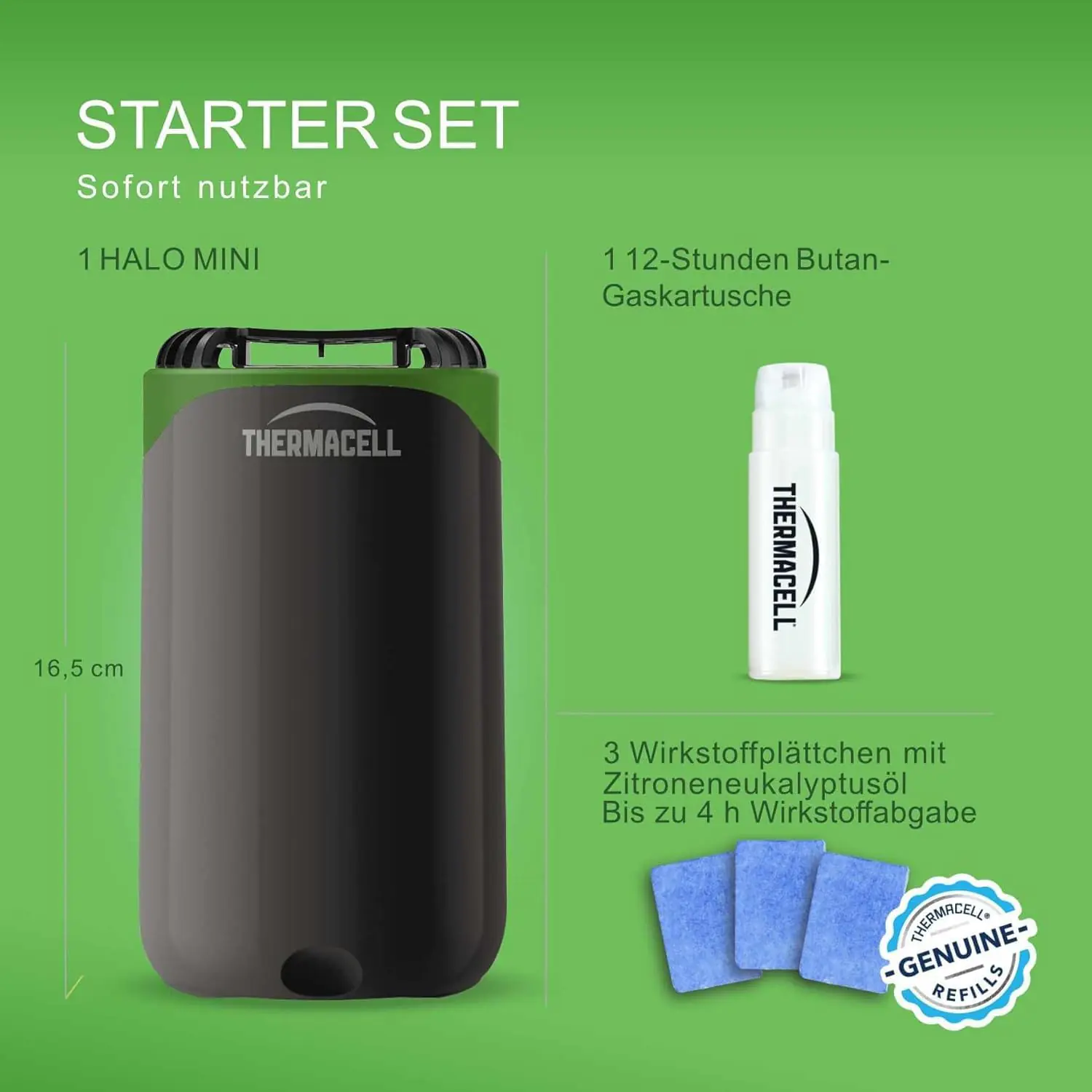 Thermacell Mückenabwehr-Verdampfer Protect schwarz-grün inkl. Wirkstoff