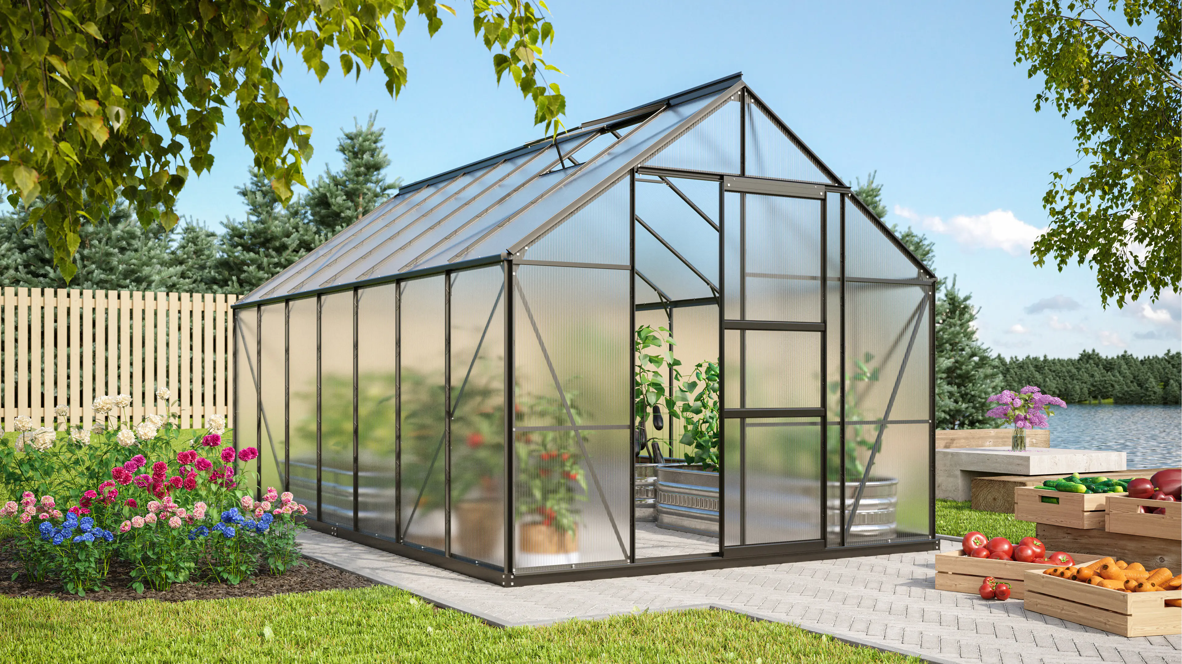 Vitavia Gewächshaus Merkur 11500 254 x 441 cm 4 mm Hohlkammerplatten