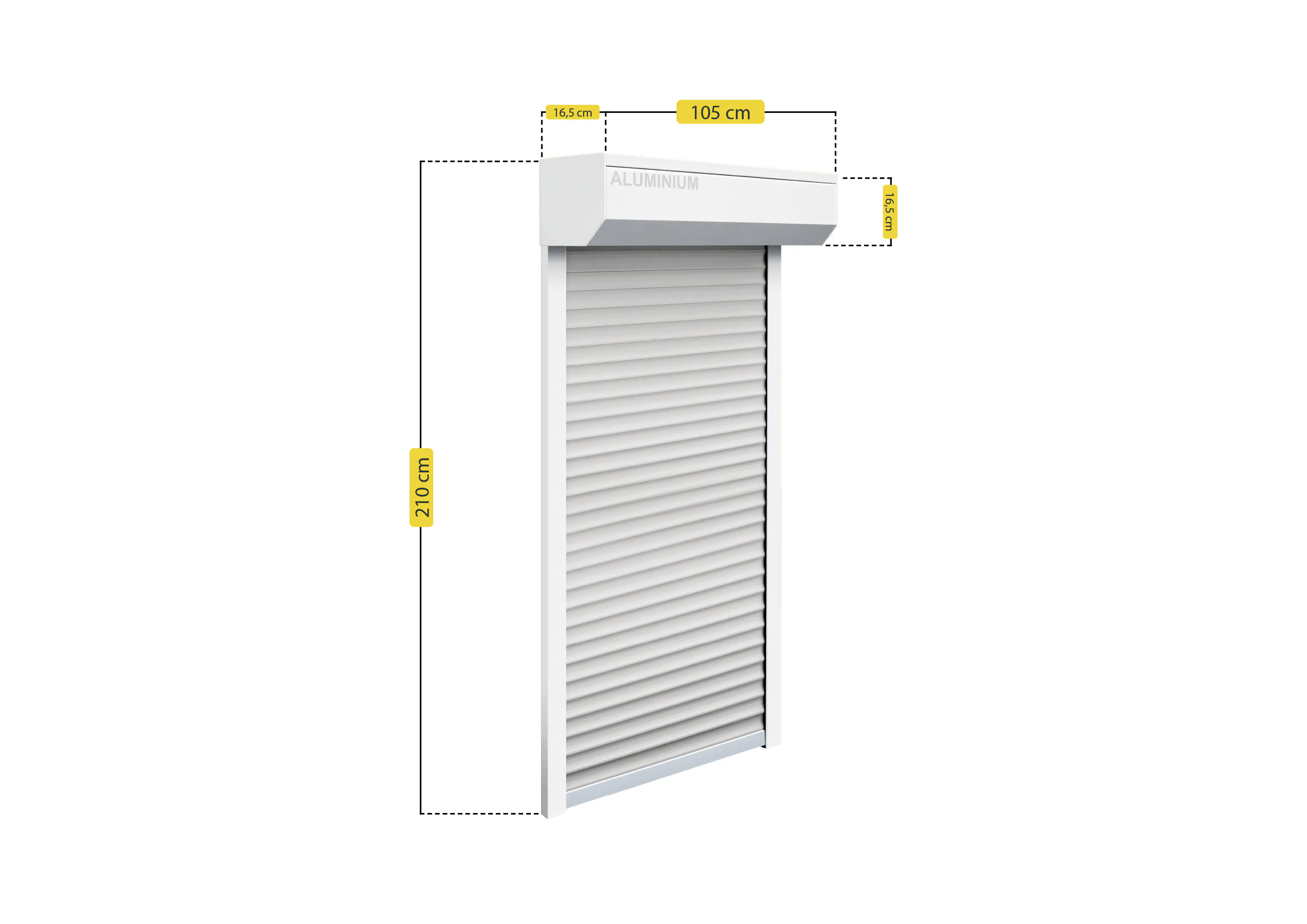 Schellenberg Vorbaurollladen-Set, 105 x 210 cm, 45°-Rollladenkasten, weiß/grau