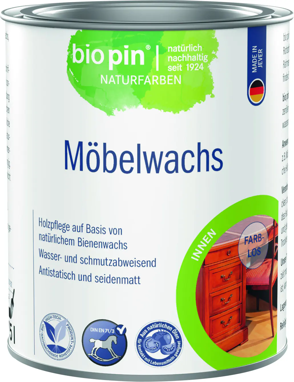 Biopin Möbelwachs 750 ml farblos Biopin Möbelwachs 750 ml farblos