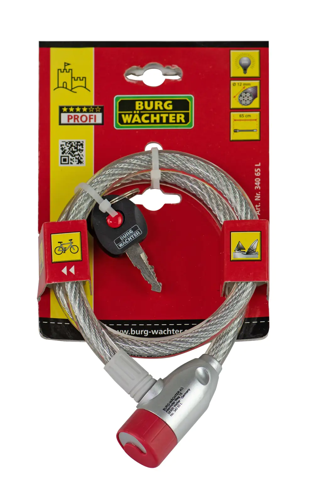 Burg Wächter Seilschloss 340 65L 650mm Ø 12mm