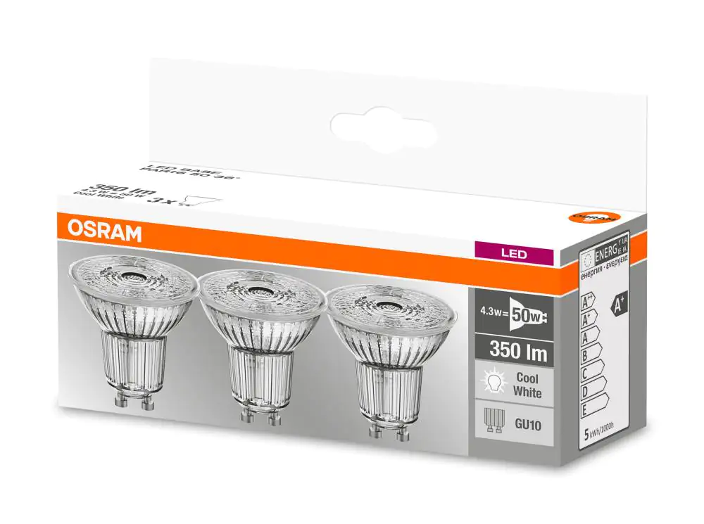 Osram LED Reflektor Base PAR 16 GU 10 - 4,3 W 3er Pack Osram LED Reflektor Base PAR 16 GU 10 - 4,3 W 3er Pack