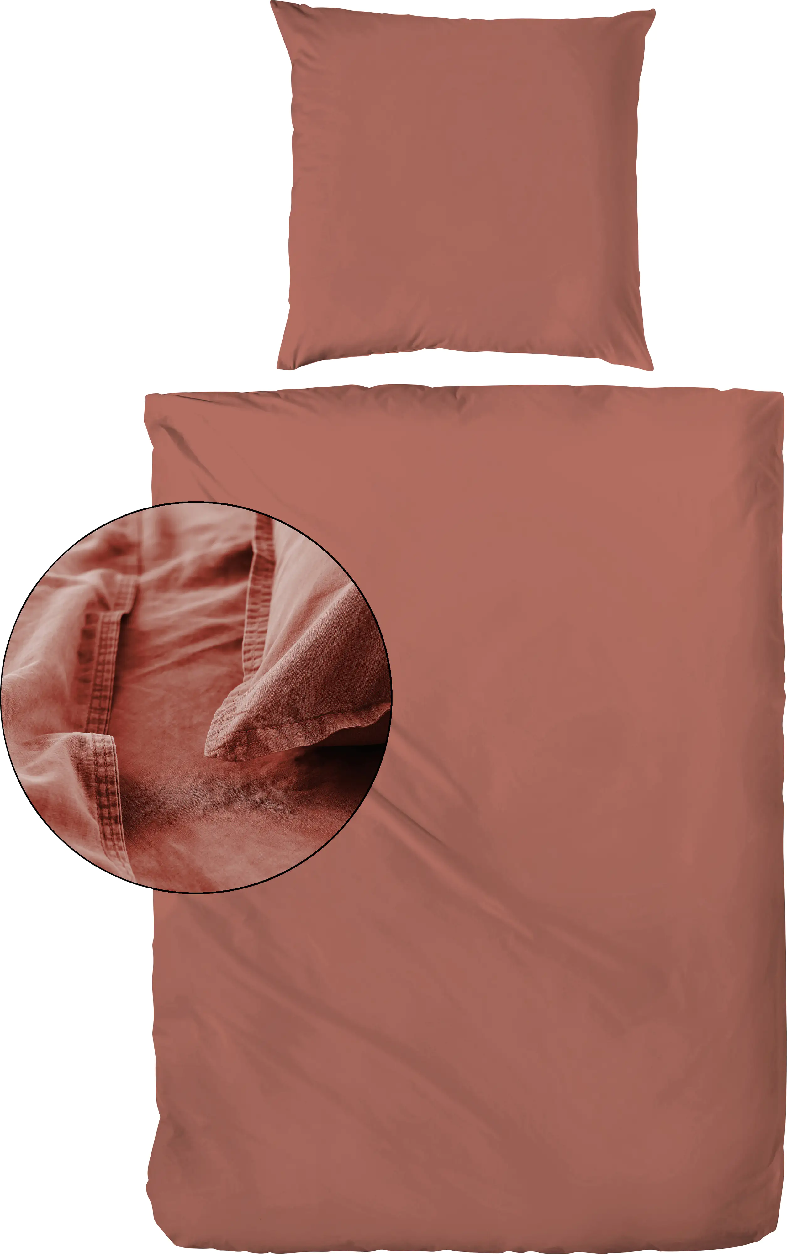 Renforcé Bettwäsche Stone-Washed siena, 135 x 200 cm
