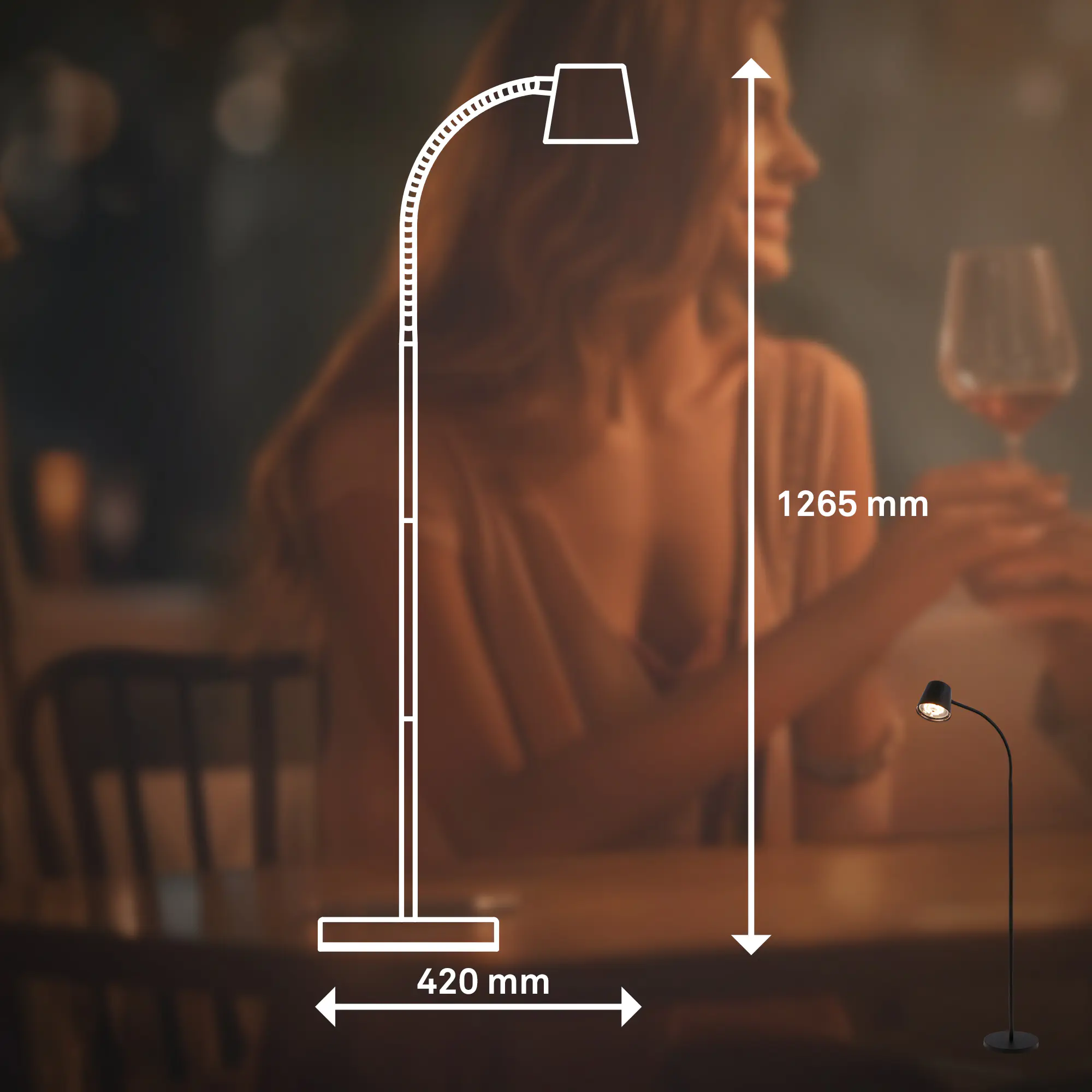 Brilloner LED-Akku-Stehleuchte Cielo 5,5 W Metall schwarz warmweiß