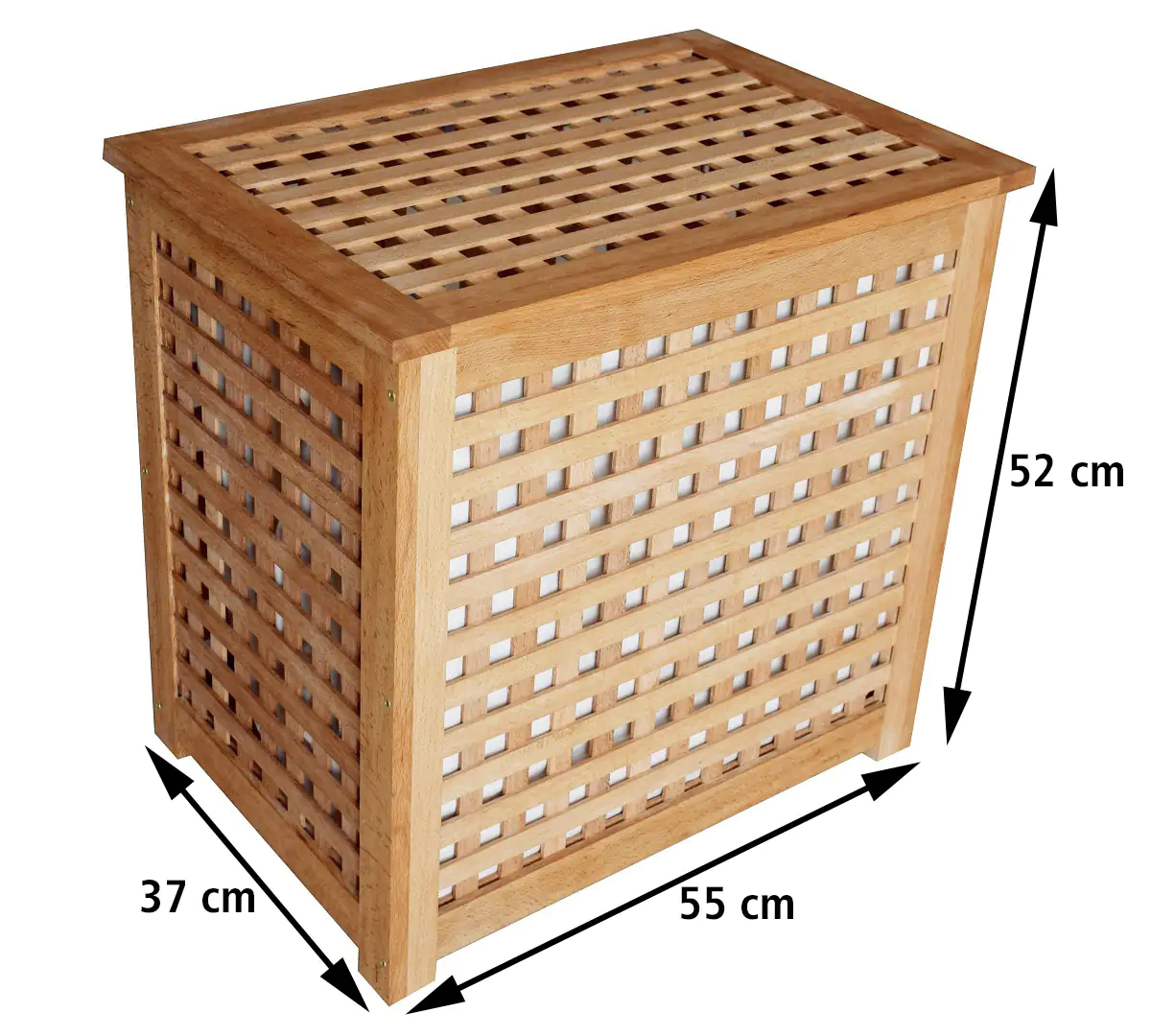 Primaster Wäschesammler natur Buche 55 x 37 x 52 cm Primaster Wäschesammler natur Buche 55 x 37 x 52 cm