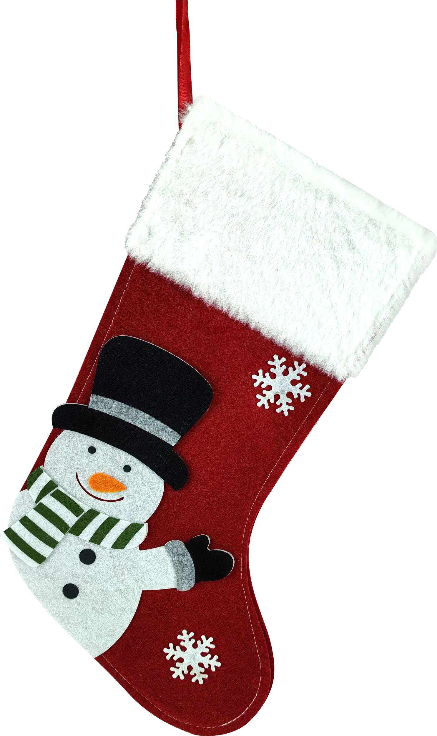 TrendLine Deko Weihnachtsanhänger Filz Socke Schneemann 22 x 1 x 37 cm mehrfarbig