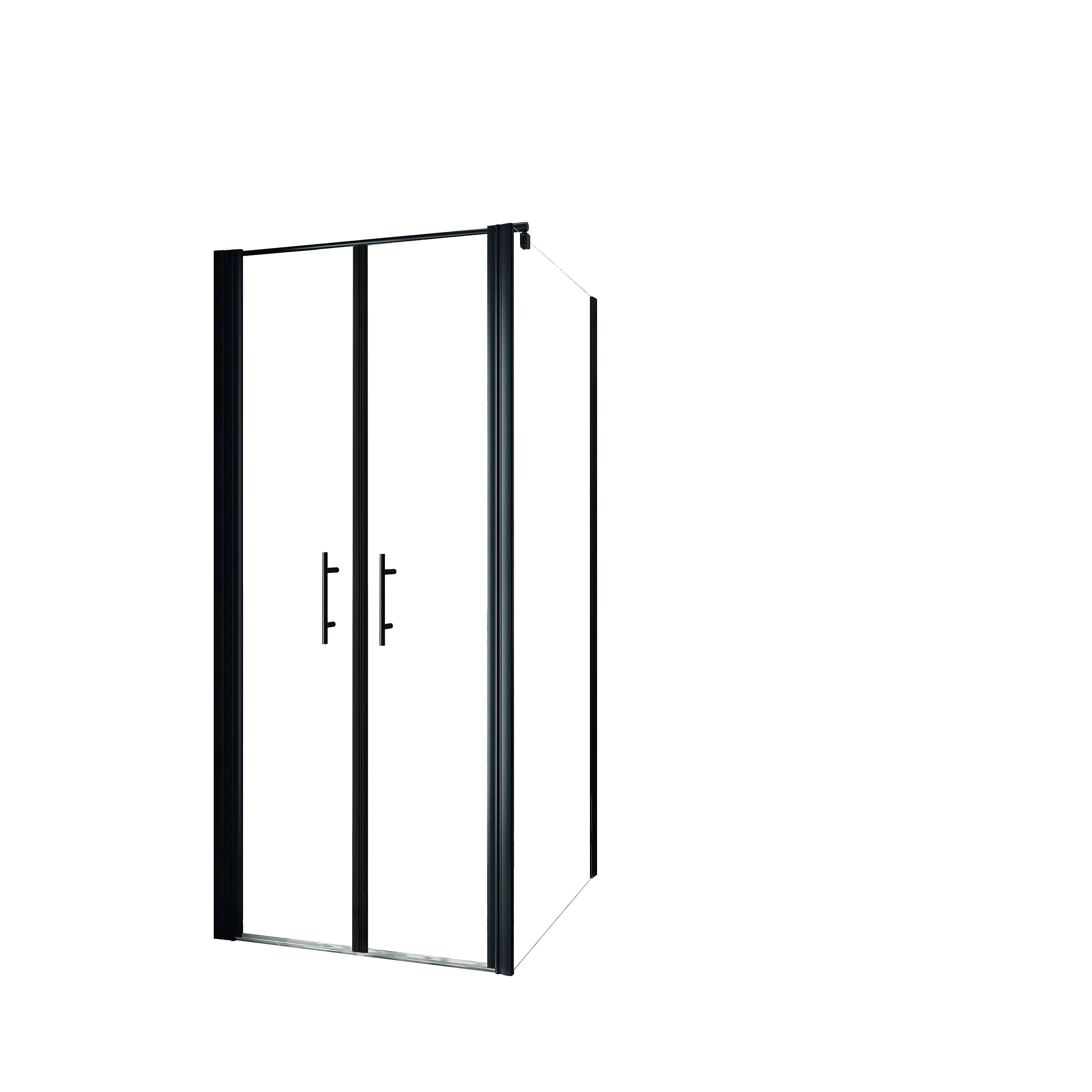 Schulte Pendeltür mit Seitenwand Alexa Style 2.0 80 x 80 cm mattschwarz