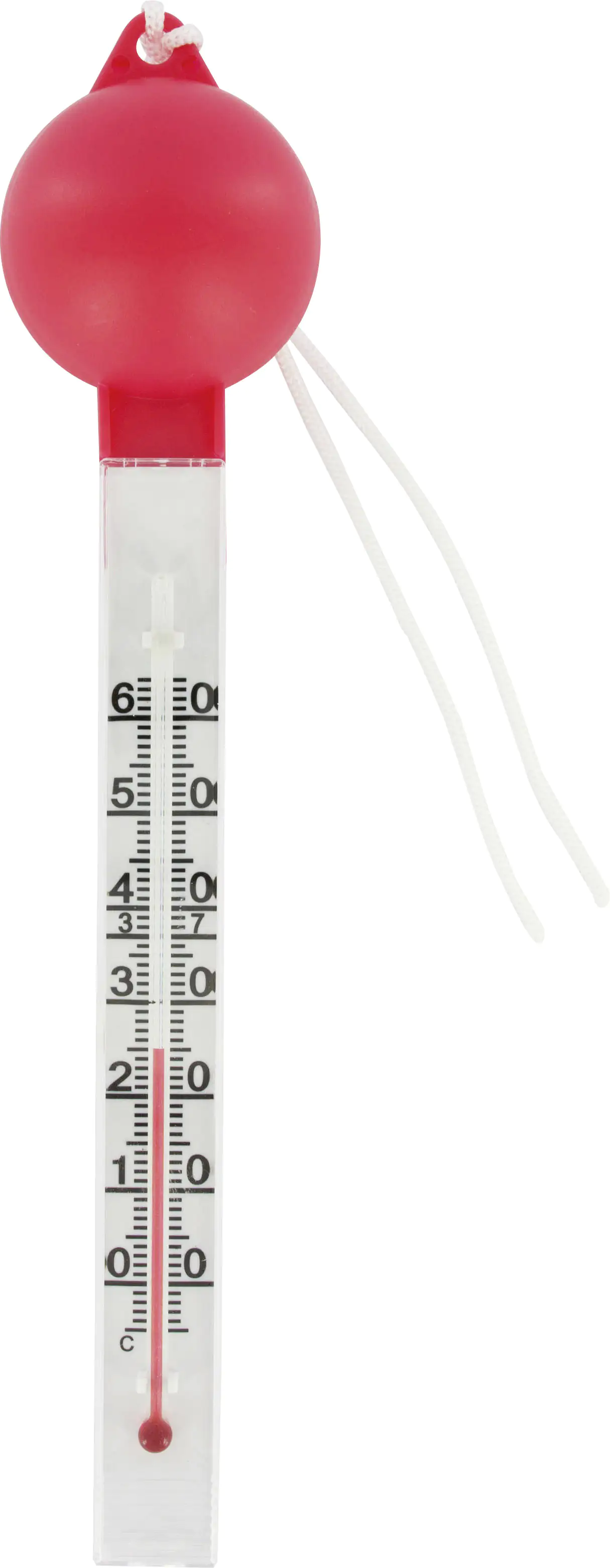 Steinbach Schwimmthermometer Weiß mit Kugelkopf rot