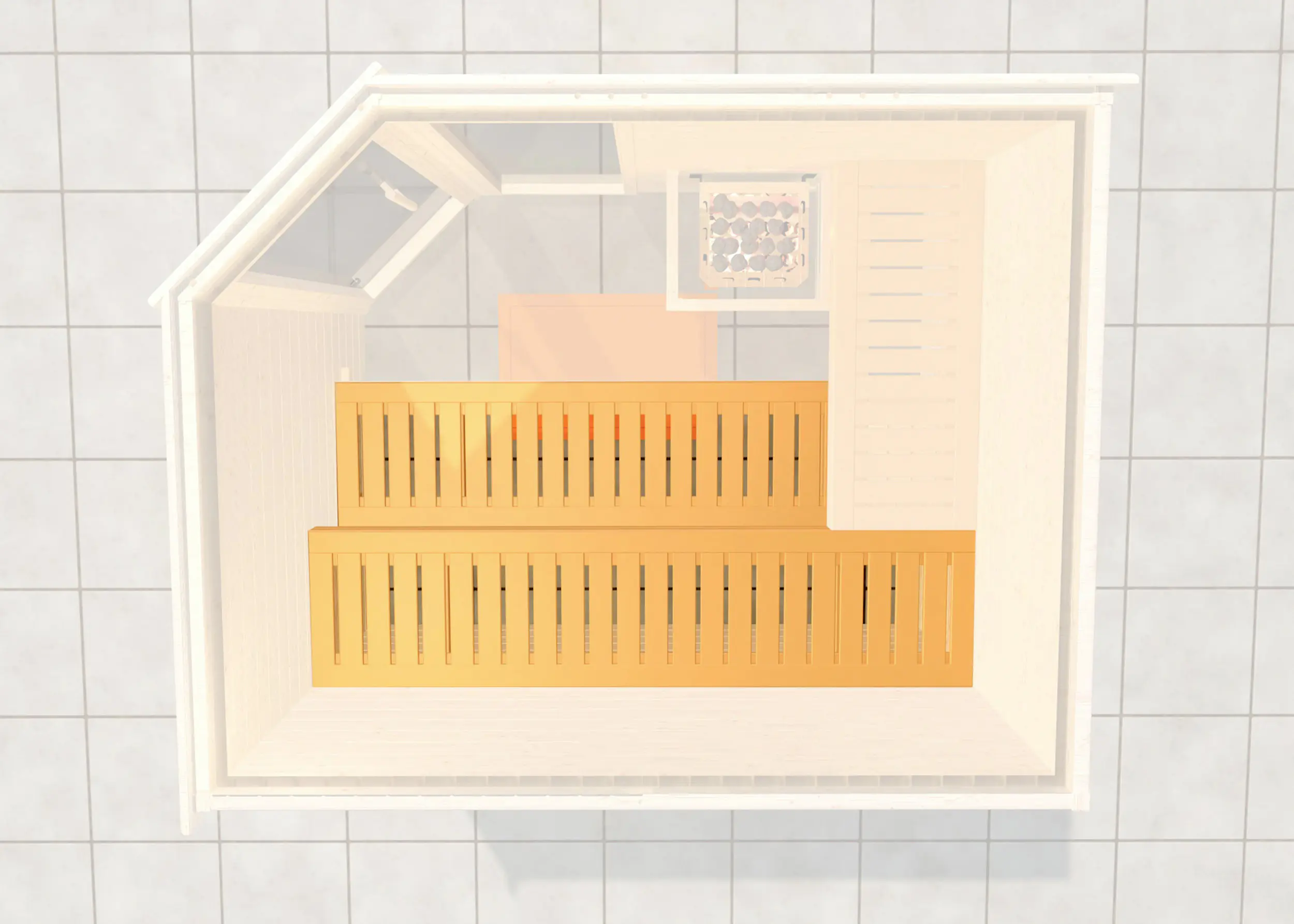 Weka stabile Saunabank 2 ca. 229 x 55 cm