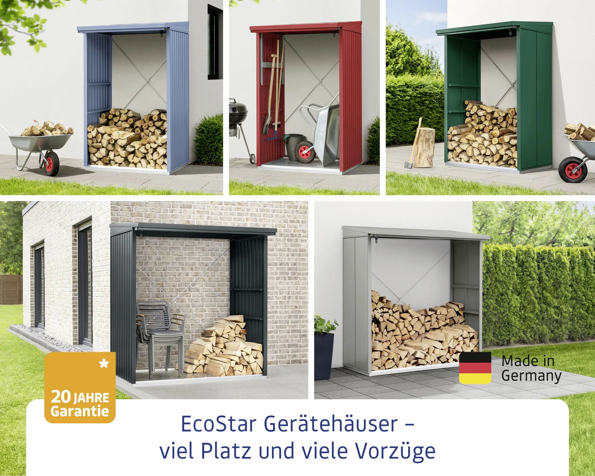 EcoStar Unterkonstruktion für Riffelblech Typ 1 für Kaminholzregal