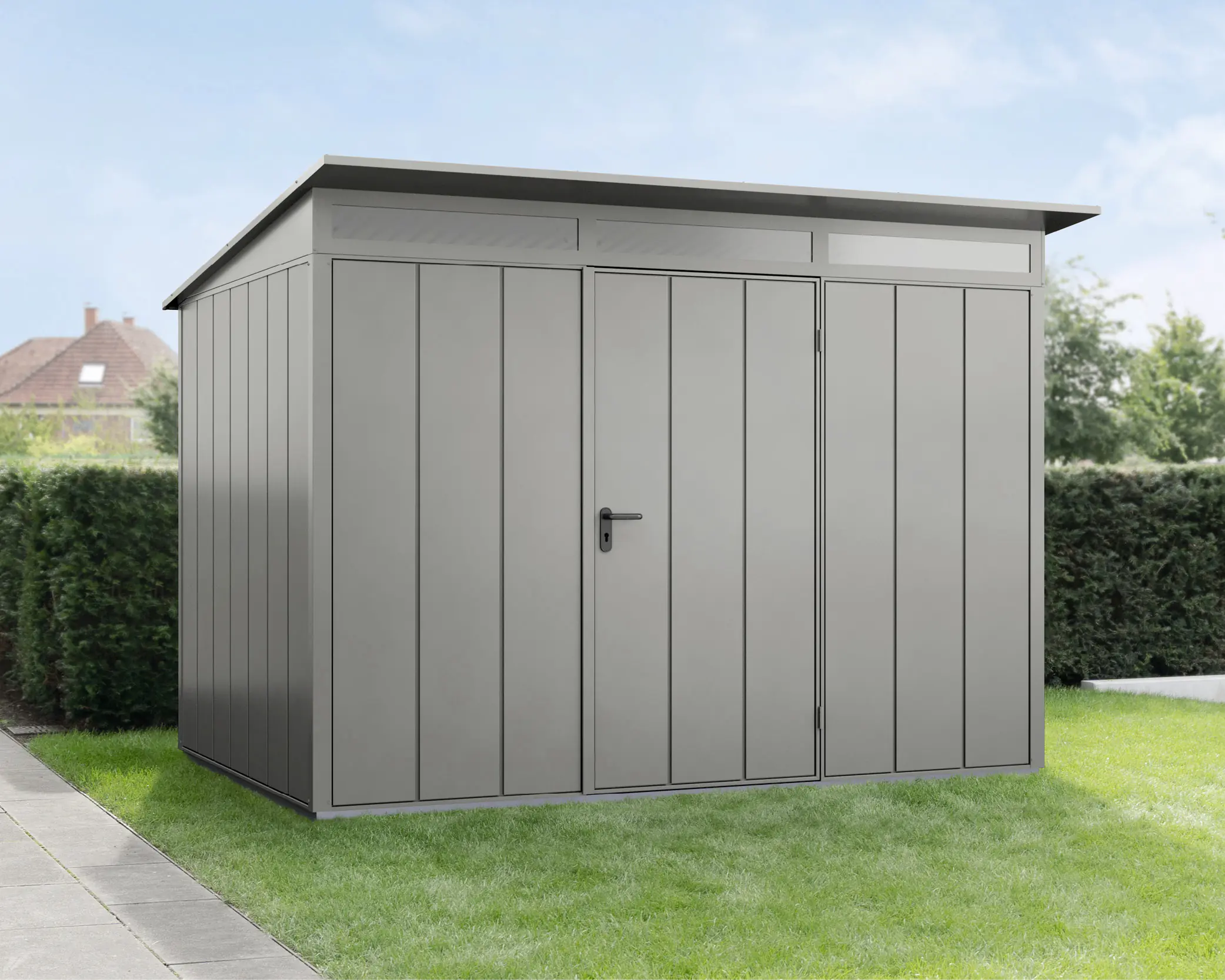 EcoStar Gerätehaus Elegant-P Typ 3 graualuminium 312,7 x 283,4 x 232,3 cm