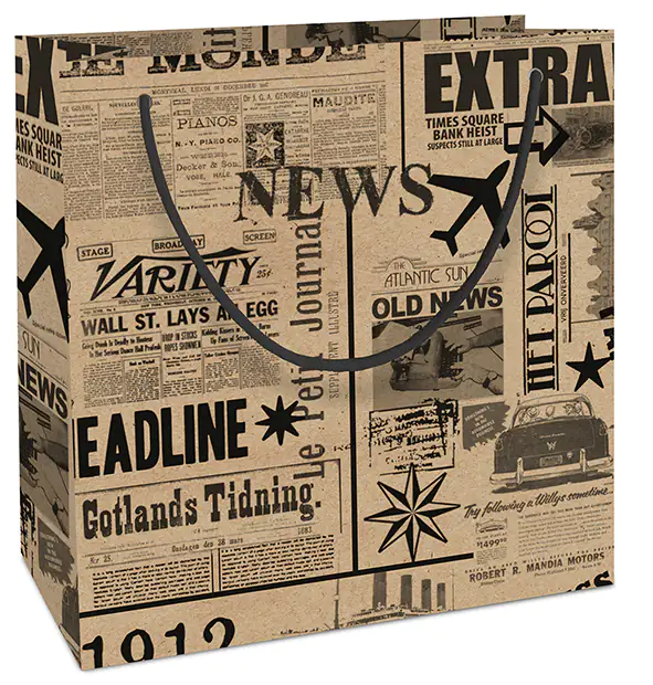 Geschenktasche Zeitung 20 x 21 cm