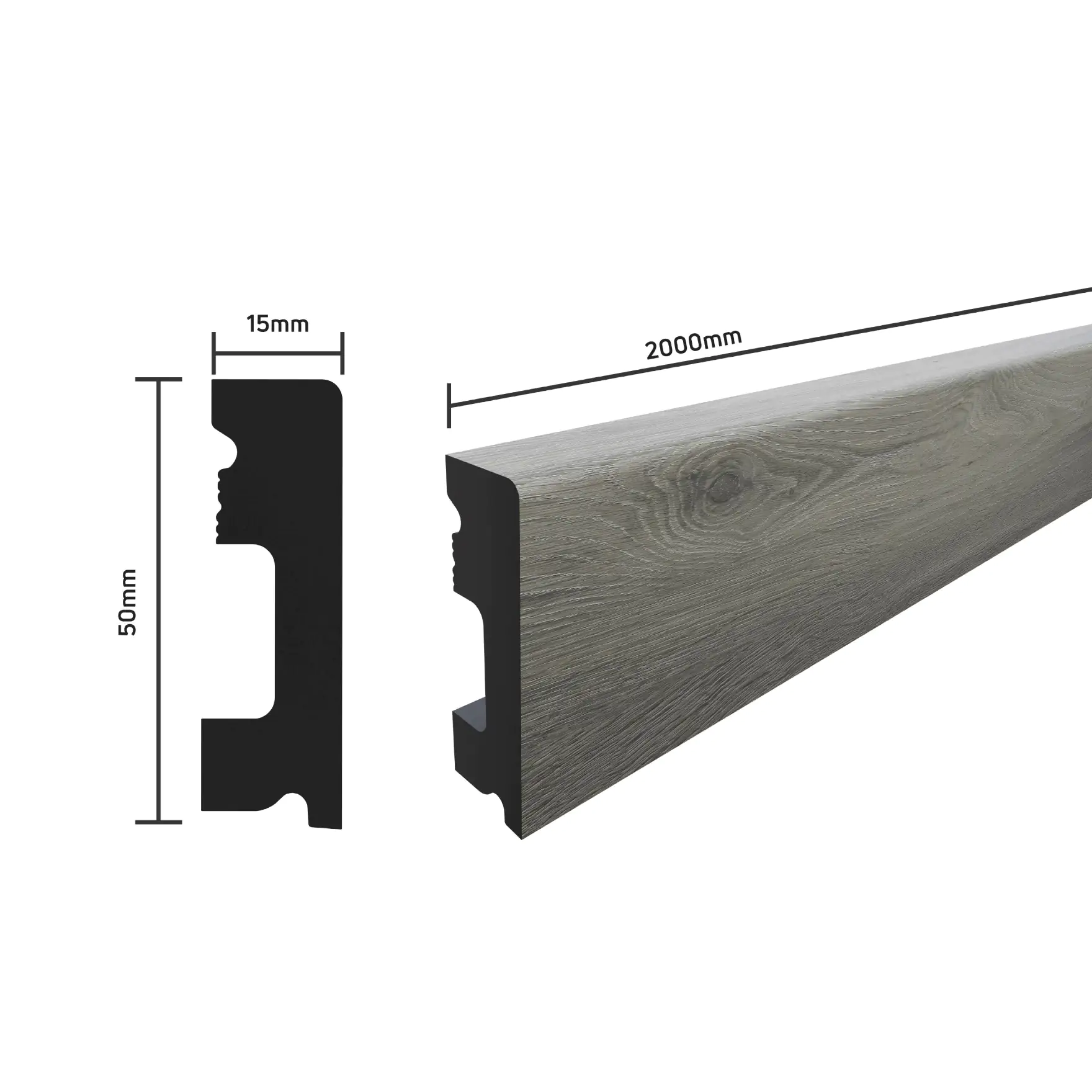 SELITSTYLE Sockelleiste FBL50 Eiche Ambiente 2000 x 50 x 15 mm wasserfest