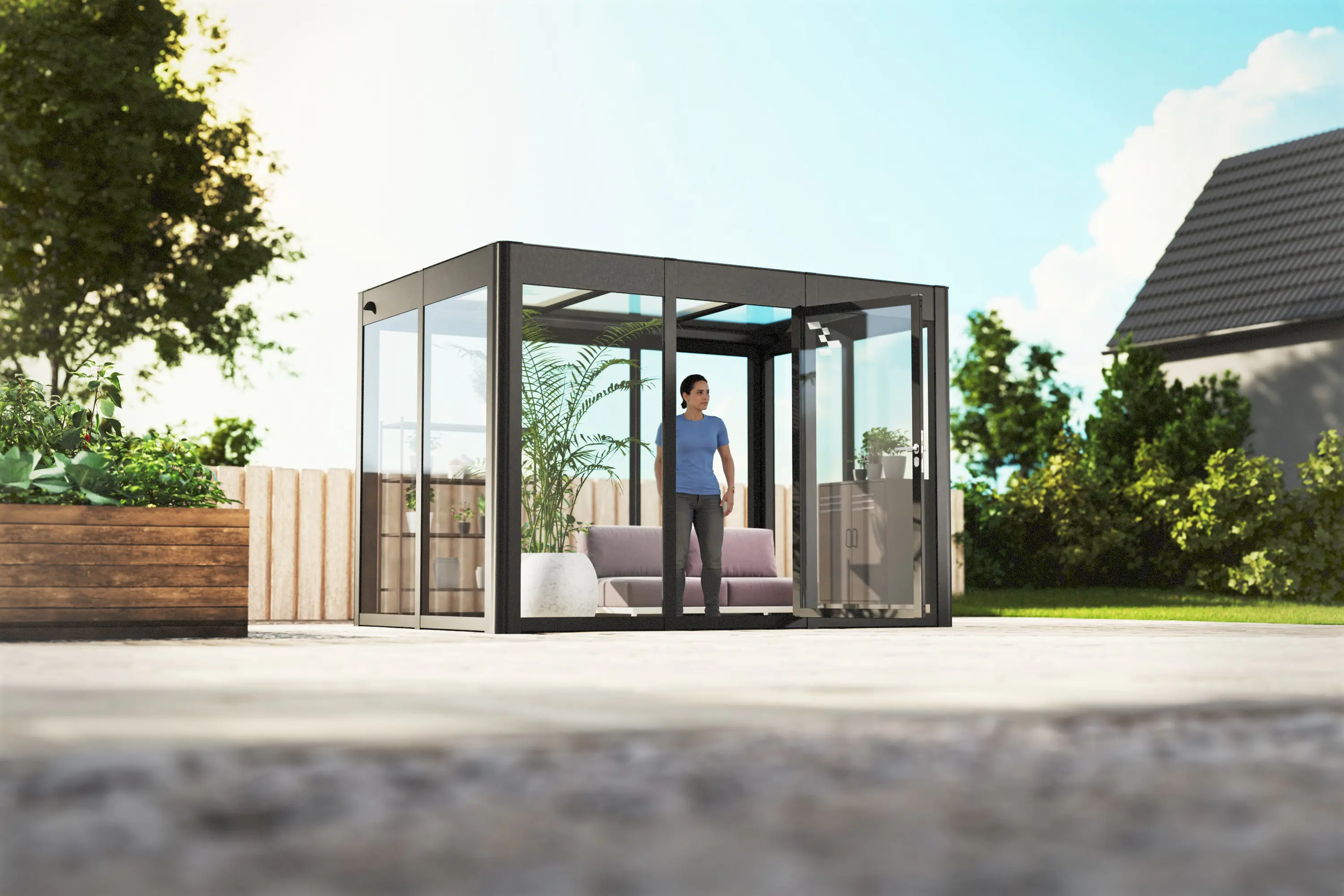 SunElements SunGarden Gartenhaus Infinity 3.2 338 x 233 cm anthrazit-metallic SunElements SunGarden Gartenhaus Infinity 3.2 338 x 233 cm anthrazit-metallic