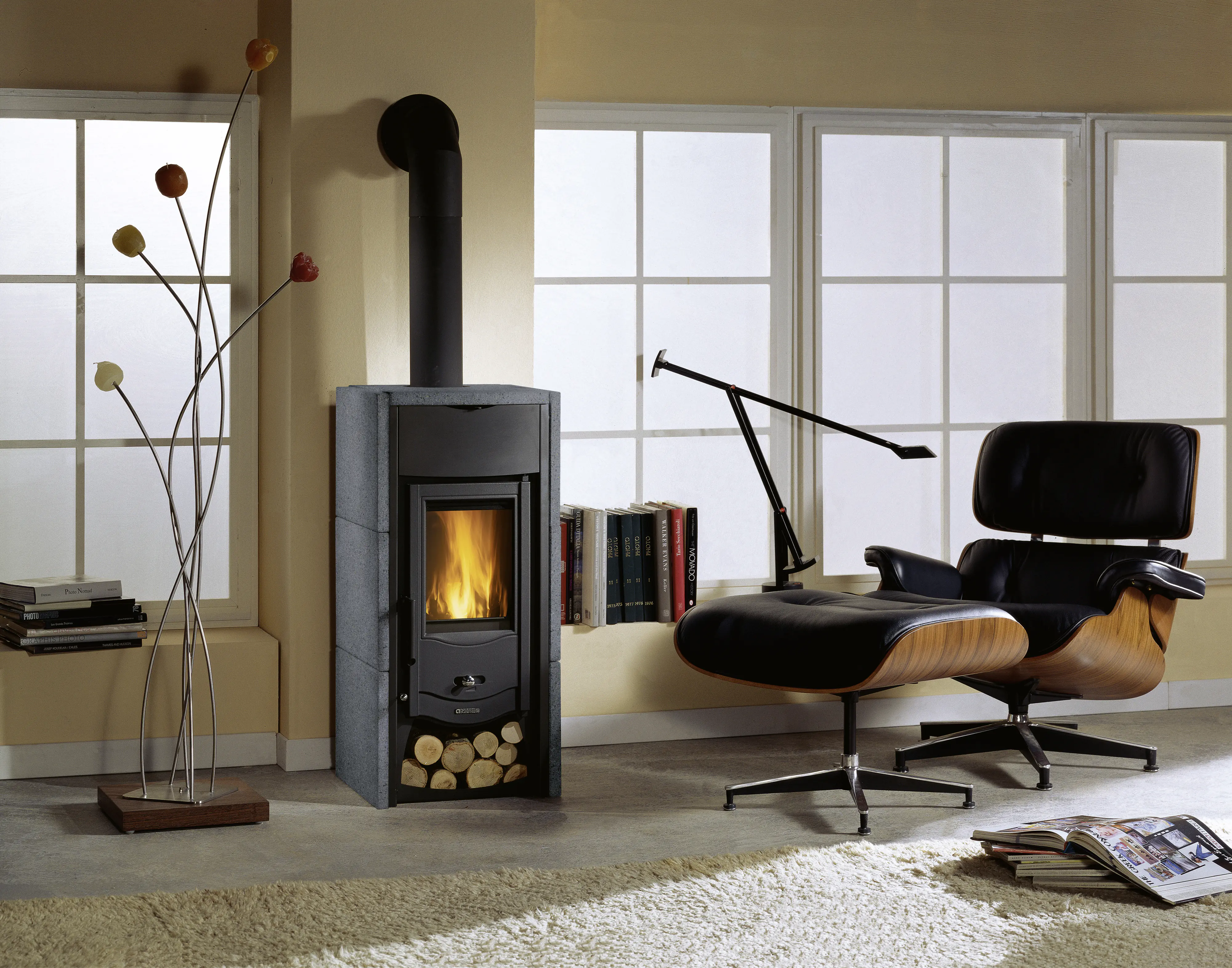 LaNordica Kaminofen ASIA Stahlofen mit Natursteinverkleidung  6 kW